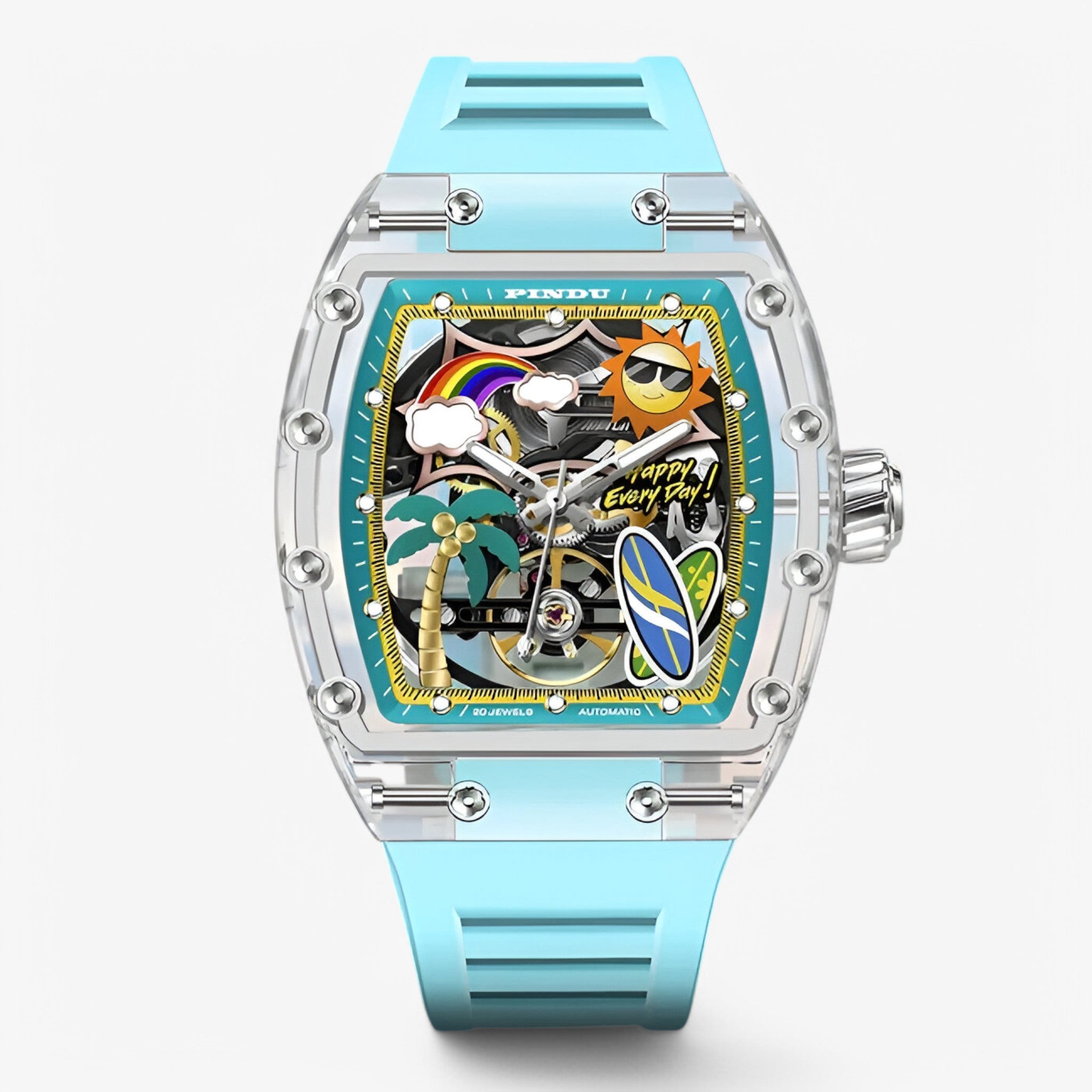 Kian | Orologio Meccanico Estivo Personalizzato - Silicone blu - watch for men watch for women WATCHES FOR MEN - Concept Palermo