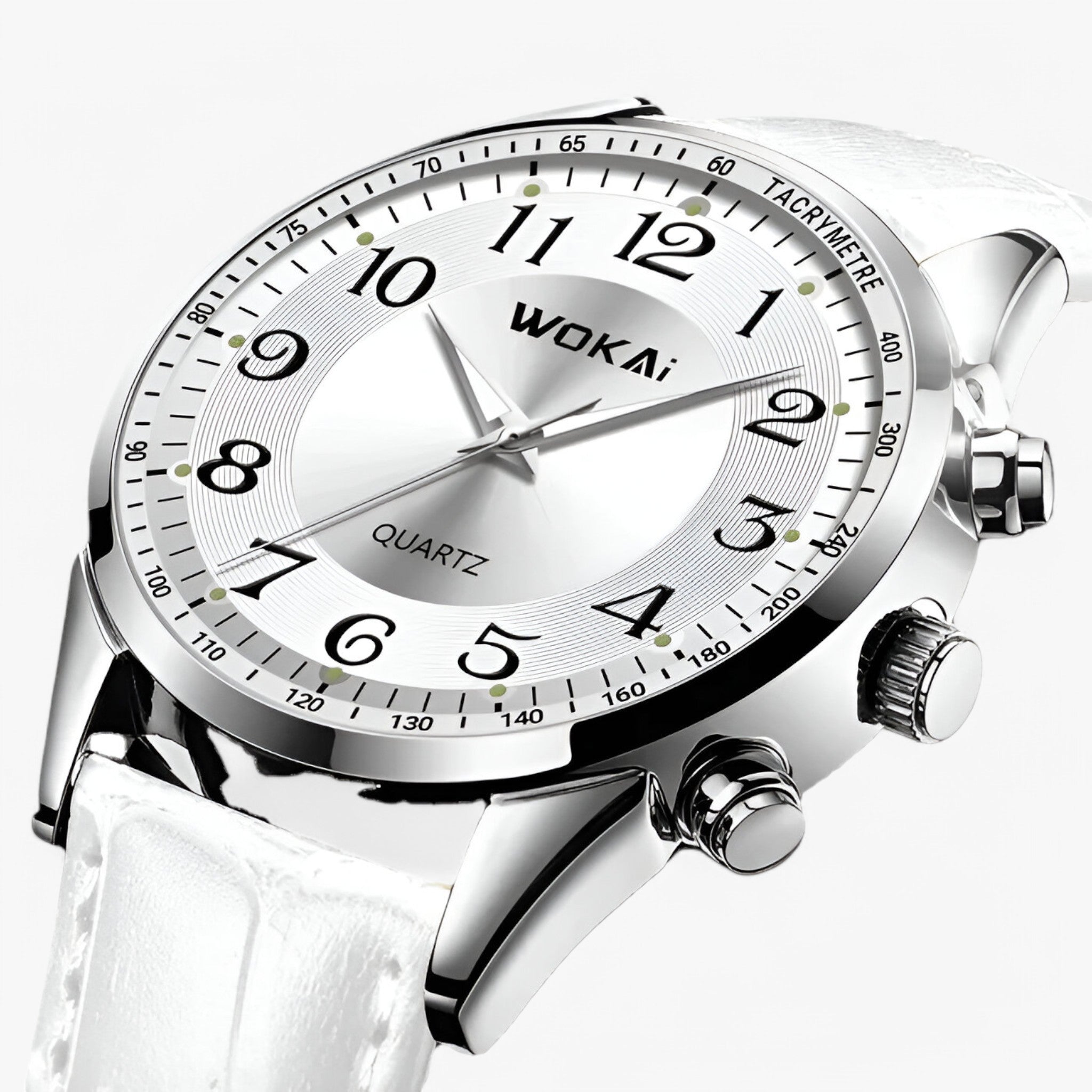 Nael | Orologio Sportivo Casual in Pelle - bianco trasparente - watch for men - Concept Palermo