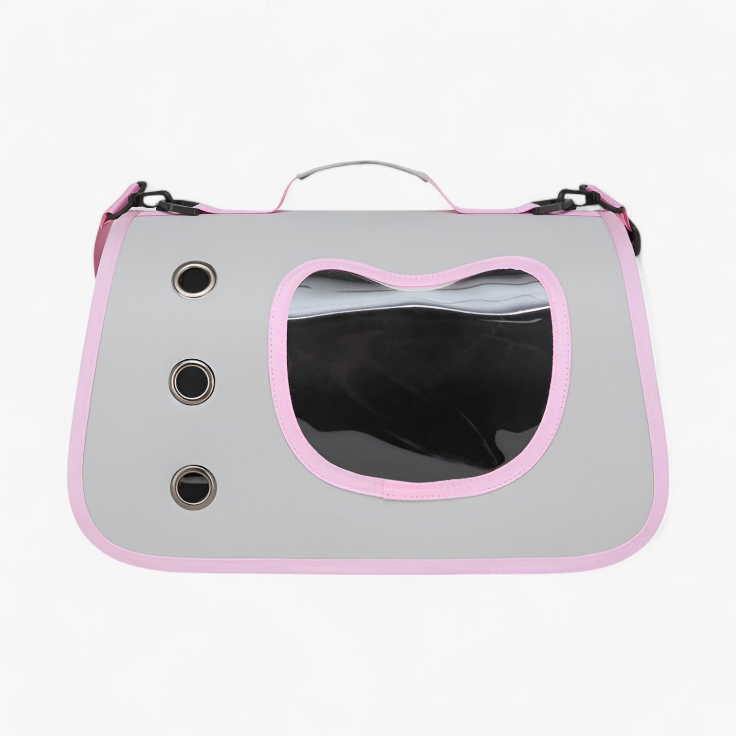 Zoë | Borsa per gatti trasparente e traspirante per viaggi - Volto di gatto rosa come mostrare - - Concept Palermo