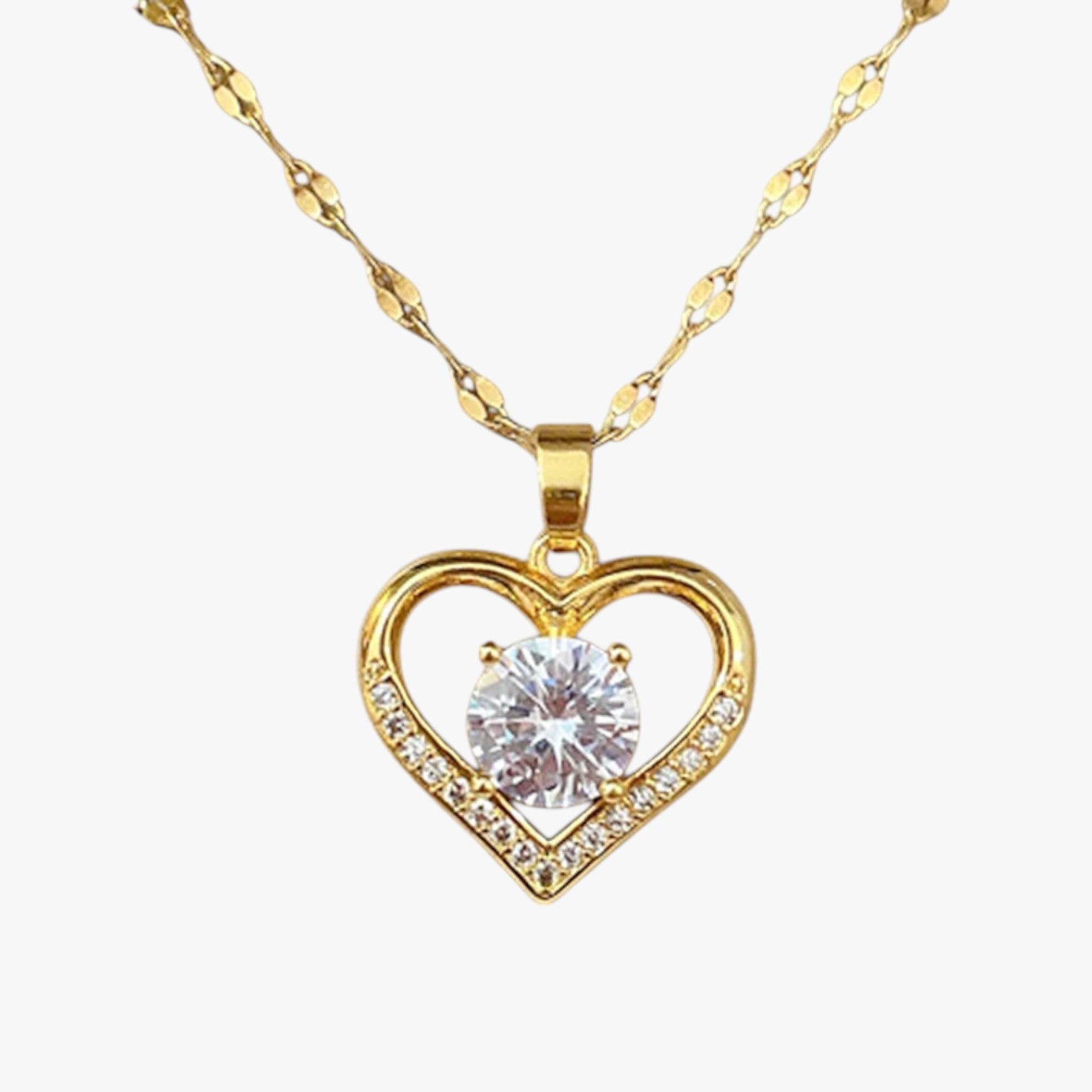 Jovie | Collana con ciondolo a forma di cuore e labbra di cristallo - oro CINA - elegant womens necklaces necklace NECKLACES Necklaces for Women - Concept Palermo