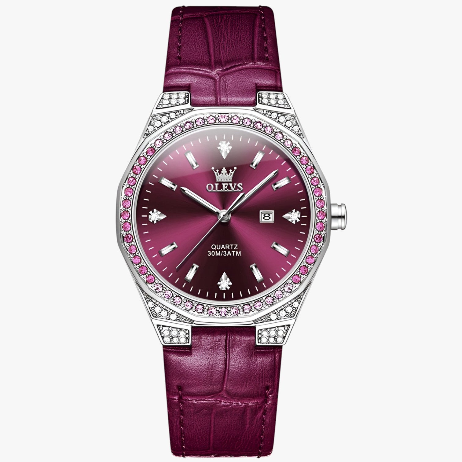 Autumn | Elegante orologio impermeabile con cinturino in pelle - Rosso Vino - female watch ladies watch watch watch for women watches - Concept Palermo