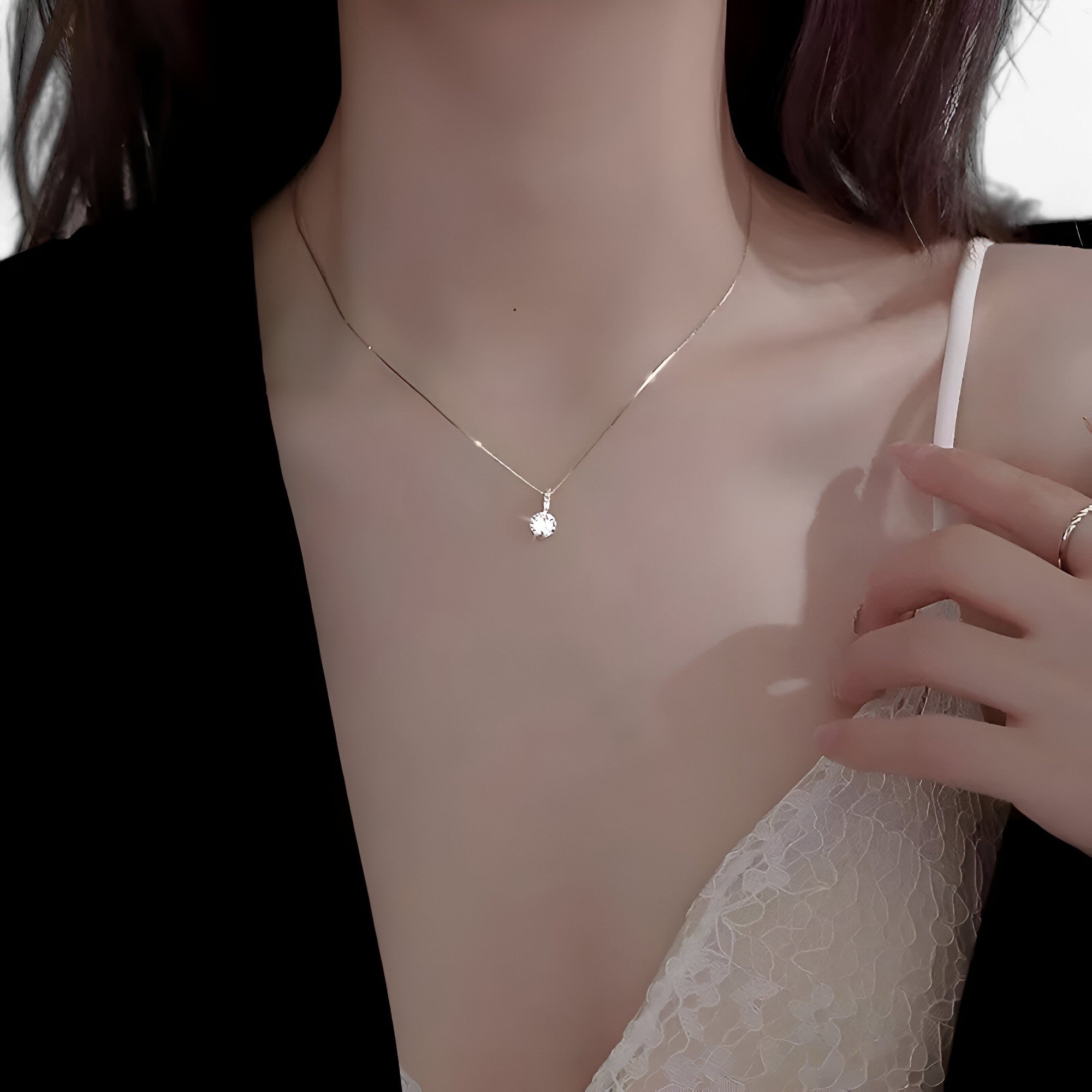 Jane| Collana placcata in argento con zirconia - elegante charme minimalista - - NECKLACES Necklaces for Women WOMEN - Concept Palermo