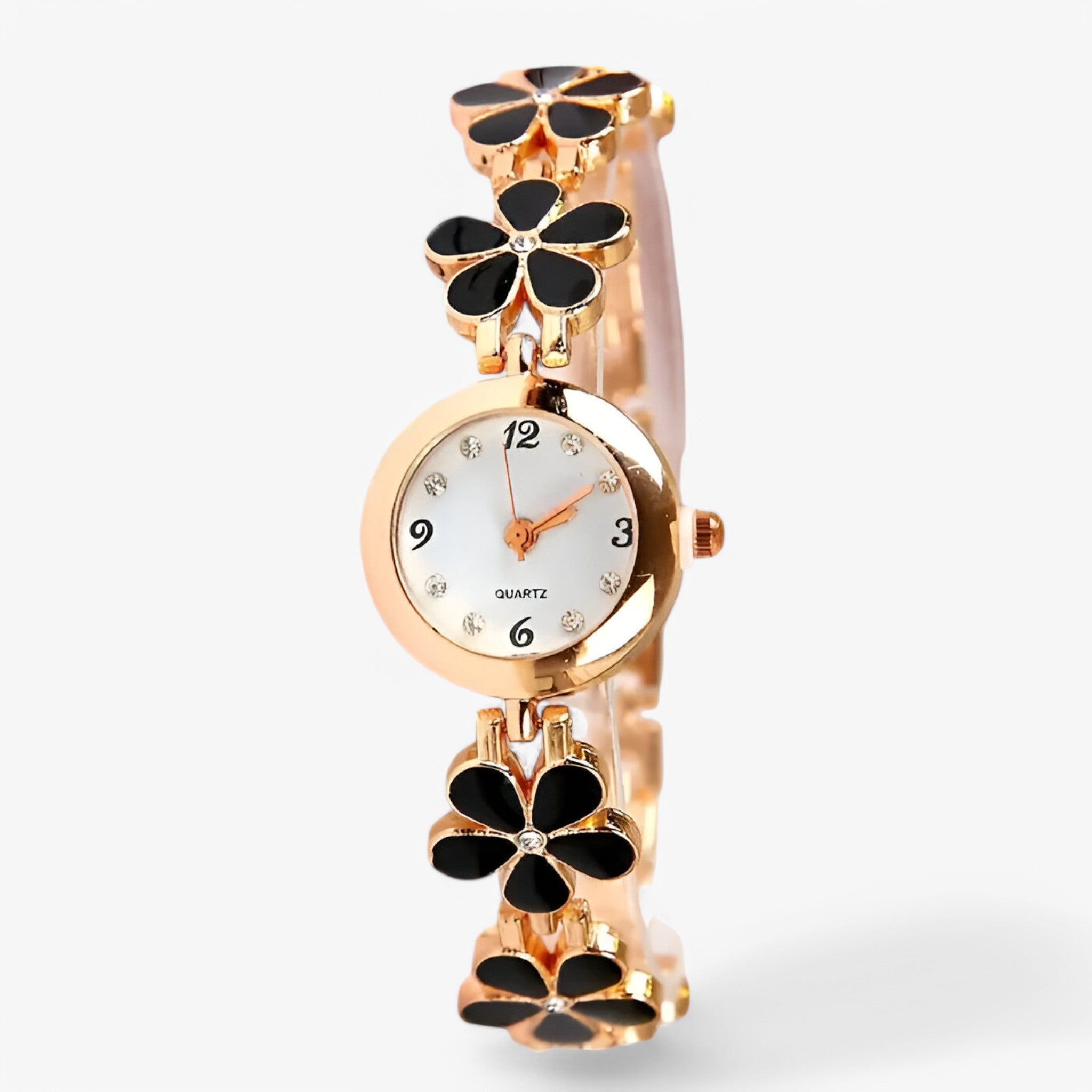 Julitte | Orologio da polso analogico al quarzo con fiori e biscotti per donna - Nera - female watch watch for women - Concept Palermo