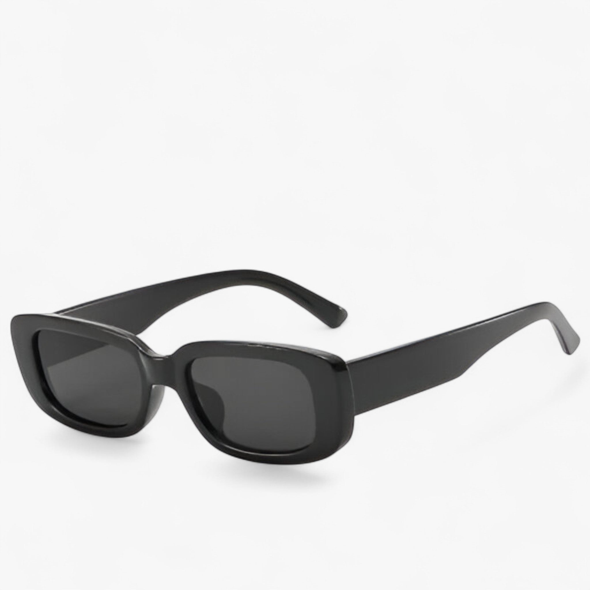 Nico | Occhiali da sole rettangolari retrò unisex con lenti nere - nero grigio Come mostrato - Fashion Sunglasses mens sunglasses Polarized man sunglasses polarized sunglasses women sun glasses Sun protection Sunglasses sunglasses polarized men - Concept Palermo