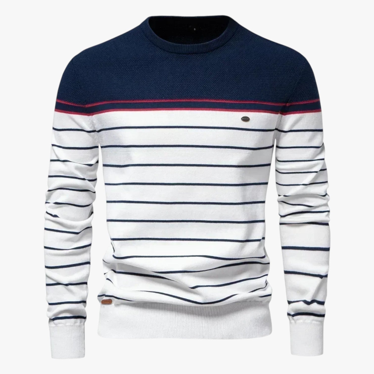 Calvin | Maglione autunnale a righe premium Caldo, elastico e dallo stile impeccabile - Blu Navy - Sweater sweater men sweaters - Concept Palermo