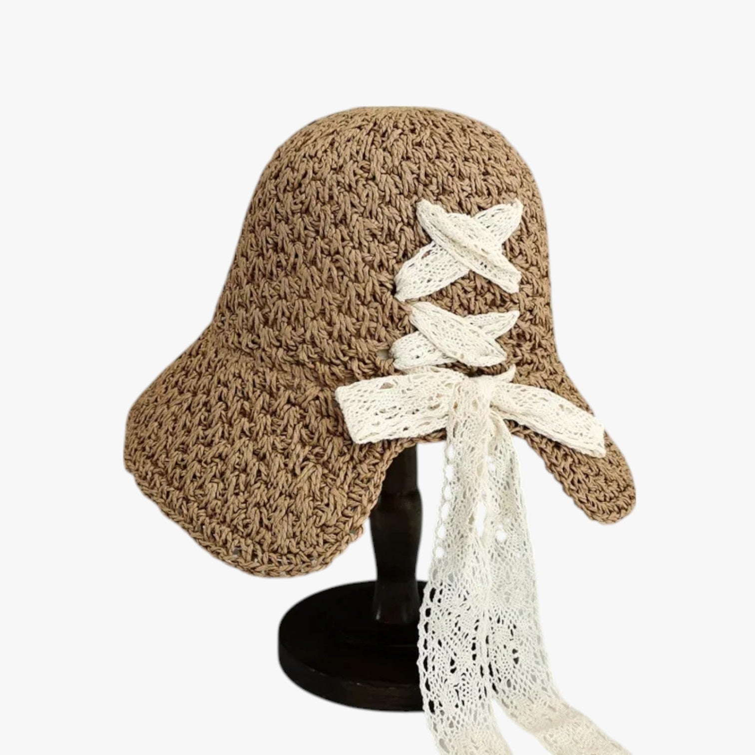 Elodie | Cappello da Spiaggia UV con Foro per Codino - Khaki - hat Hat for girls summer hat sun hat Sun Hats women hat - Concept Palermo