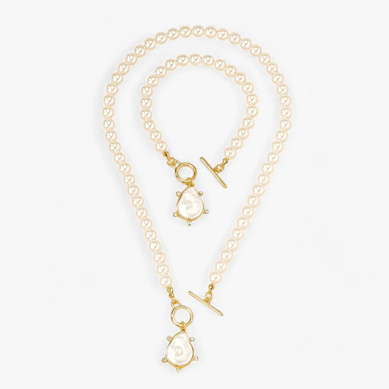 Paula | Set di gioielli irregolari con perle – Elegante e appariscente - Bianco - Gift Gifts for women necklace for men NECKLACES women - Concept Palermo