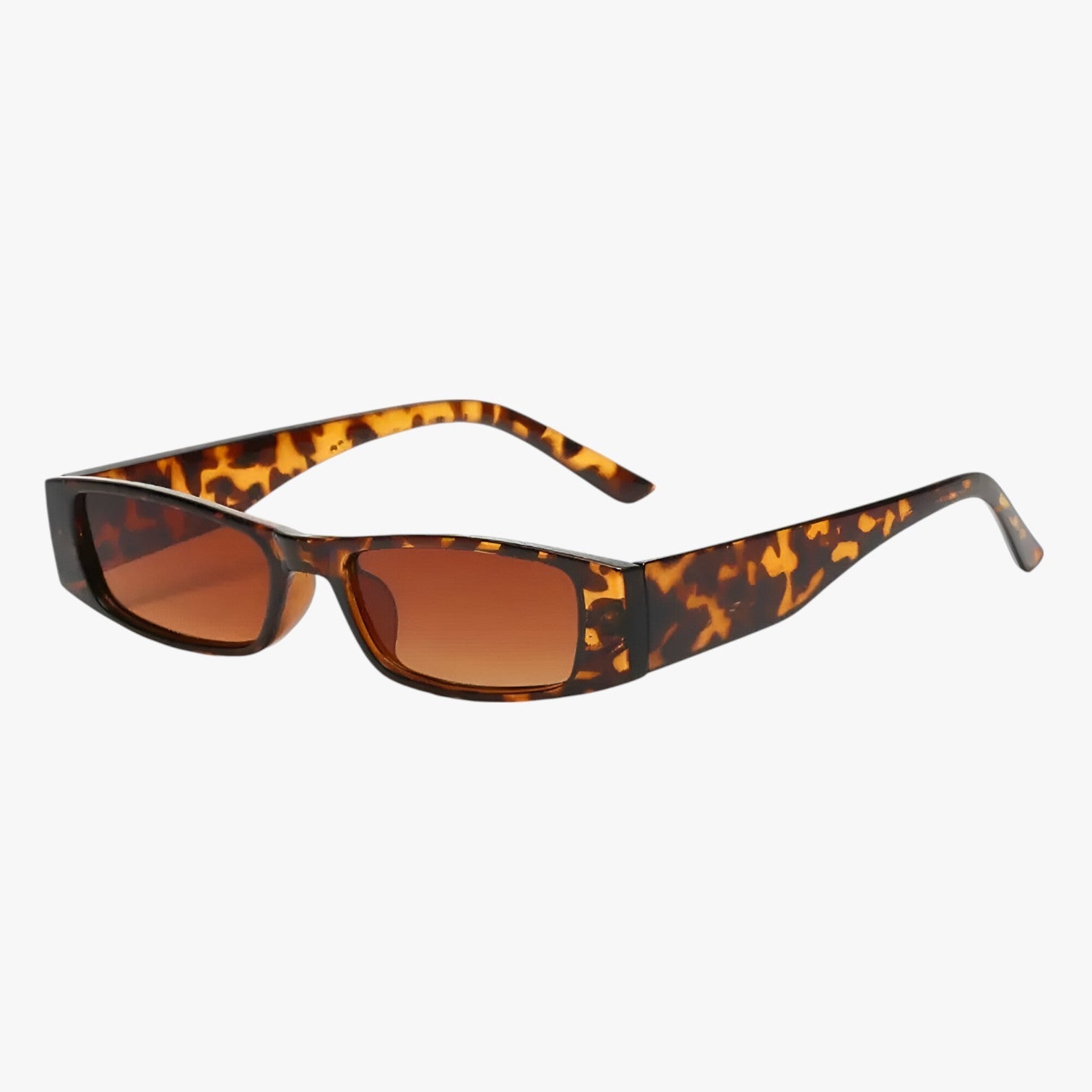 Lenora | Retro Slim Cat-Eye Occhiali da sole – Stile audace, protezione UV - Leopardo lucido - Fashion Sunglasses polarized sunglasses women Rectangular Sunglasses Sunglasses - Concept Palermo