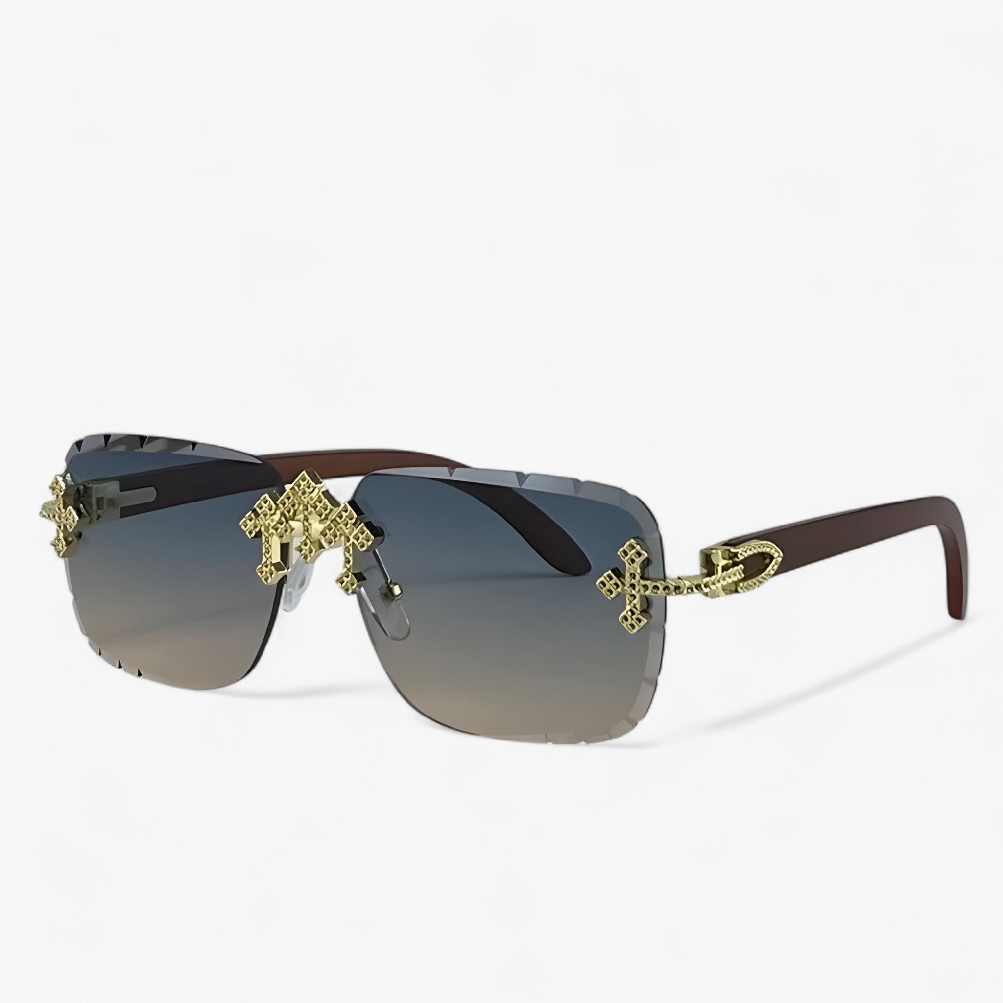 Finn | Occhiali da sole senza montatura stile steampunk - Oro Grigio - Fashion Sunglasses men sunglasses polarized mens sunglasses Polarized man sunglasses Sunglasses sunglasses polarized men - Concept Palermo