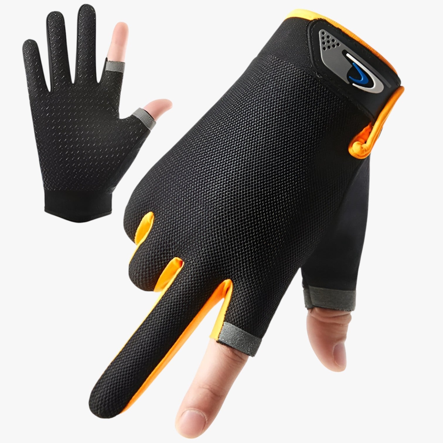 Lenard | Guanti antiscivolo con dita per il taglio per presa e comfort - Arancione - gloves mens accessory - Concept Palermo