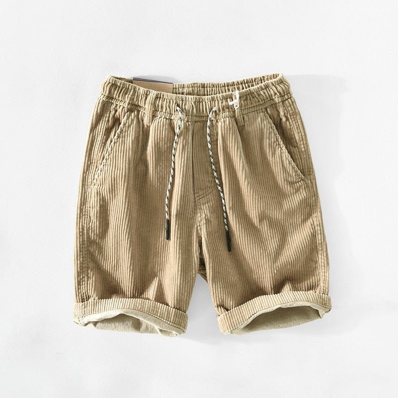 Marcus | Elegante Pantalone Corto in Velluto a Coste - Stile e Comfort - Beige - man men - Concept Palermo