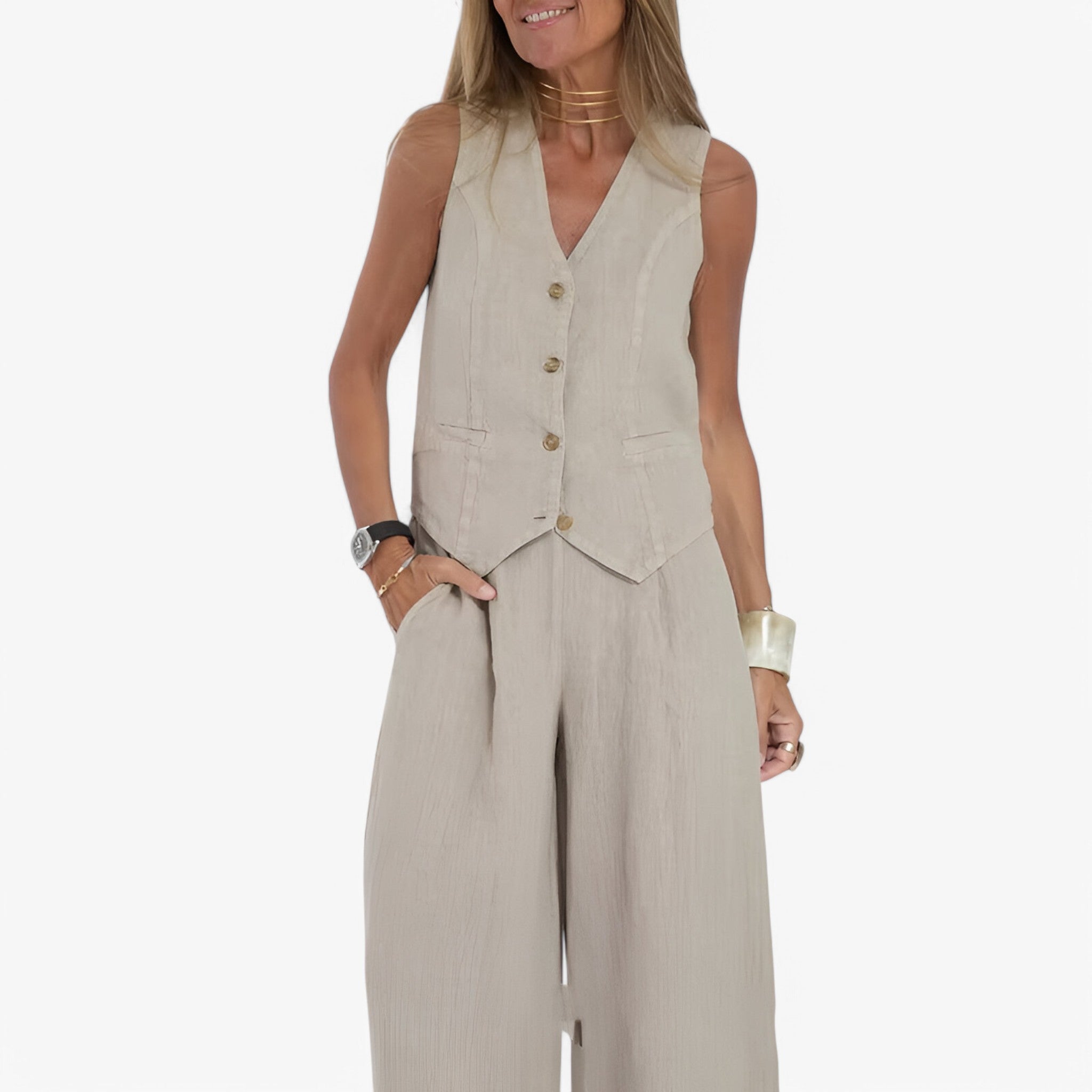 Lina | Gilet senza maniche (con pantaloni coordinati gratuiti) - - - Concept Palermo