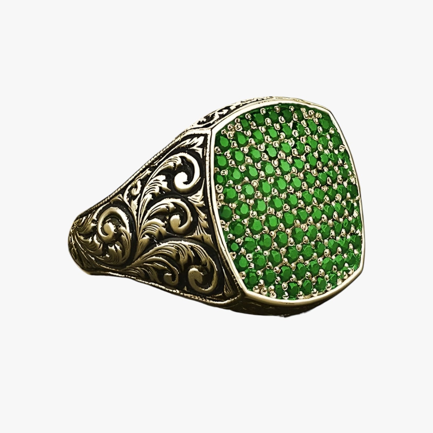 Manuel | Anello vintage elegante – classe senza tempo con zaffiri colorati - groen - mens accessory mens ring Rings - Concept Palermo