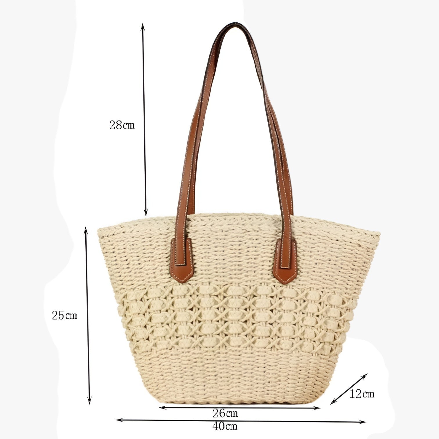Leilani | Borsa a tracolla in paglia intrecciata per donna - Leggera e spaziosa borsa estiva - - handbags Women's handbags - Concept Palermo