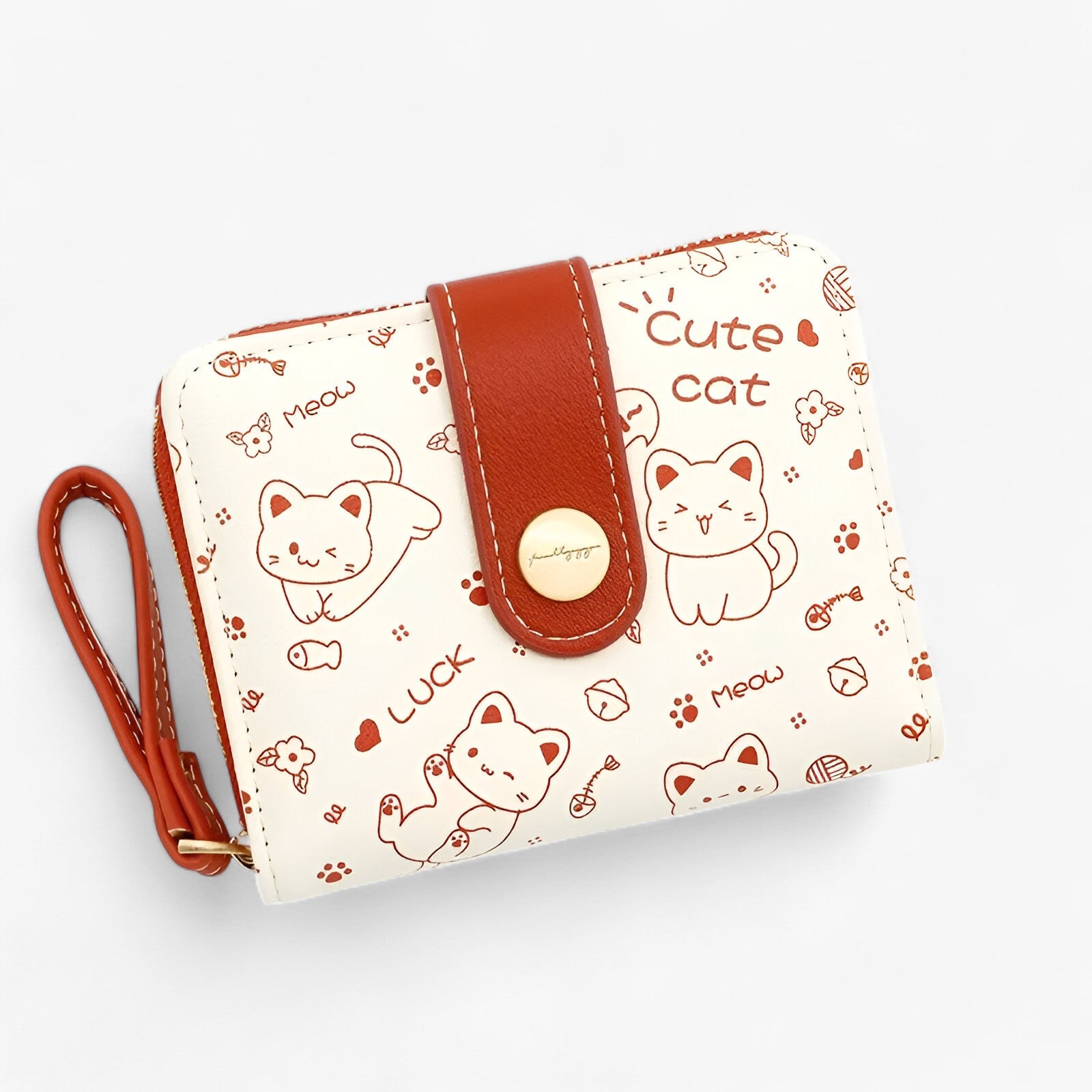 Cassandra | Portafoglio Donna con Gattine - Compatto e Multifunzionale - Rosso - wallet womens wallet - Concept Palermo