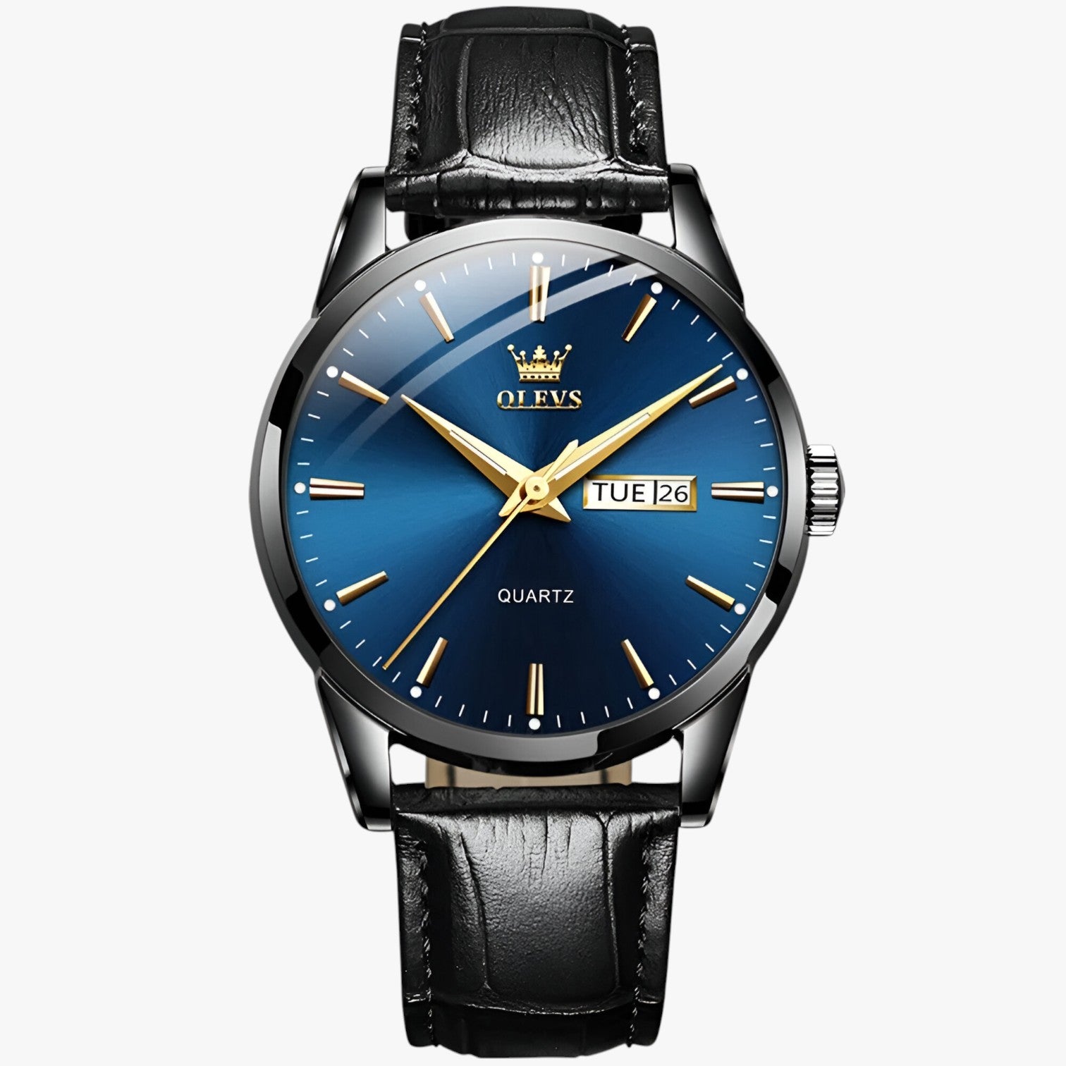 Antonio | Orologio classico in pelle impermeabile - Blu nero - watch watch for men watches WATCHES FOR MEN - Concept Palermo