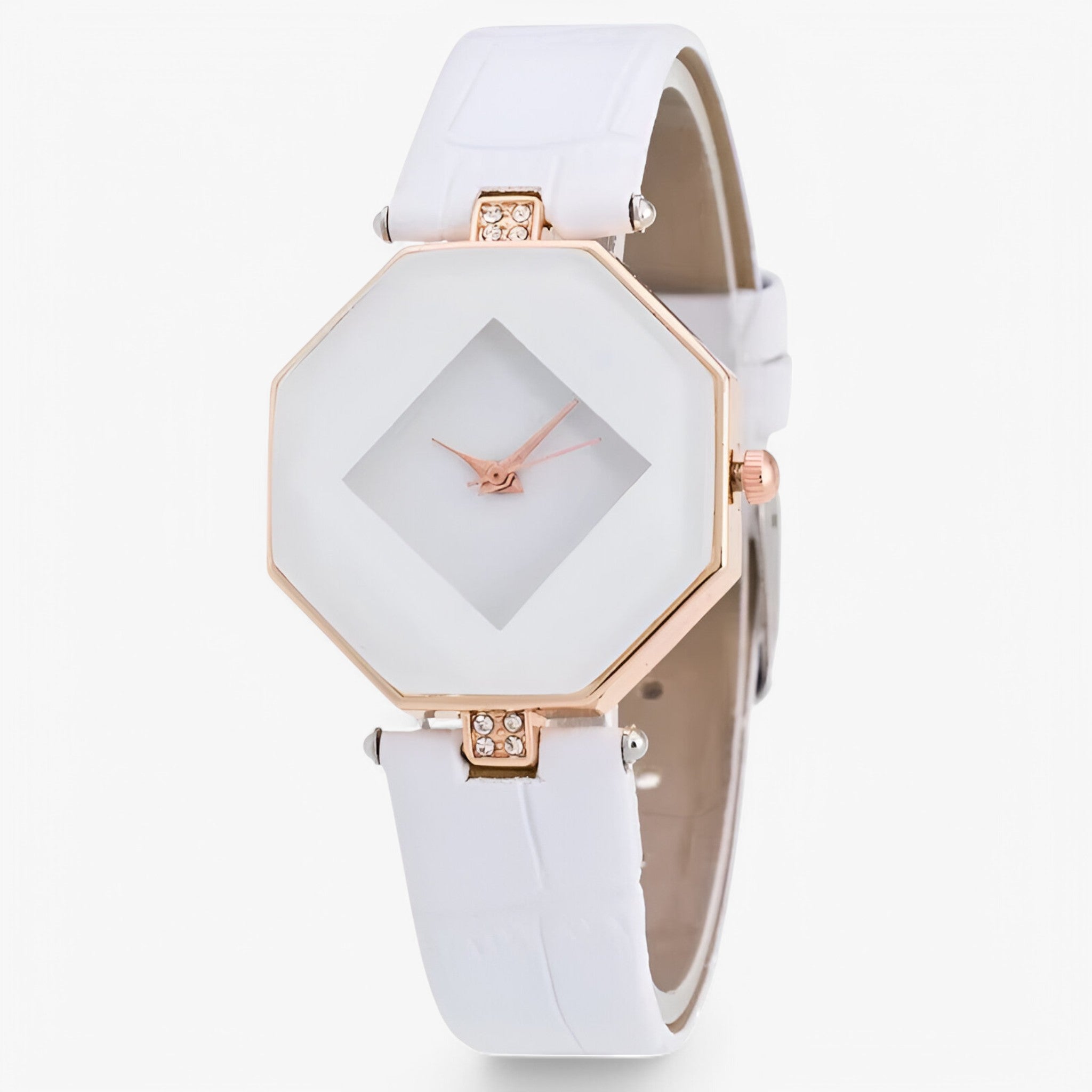 Chiara | Orologio da donna in pelle con dettagli dorati e cristalli - Bian - female watch watch for women - Concept Palermo