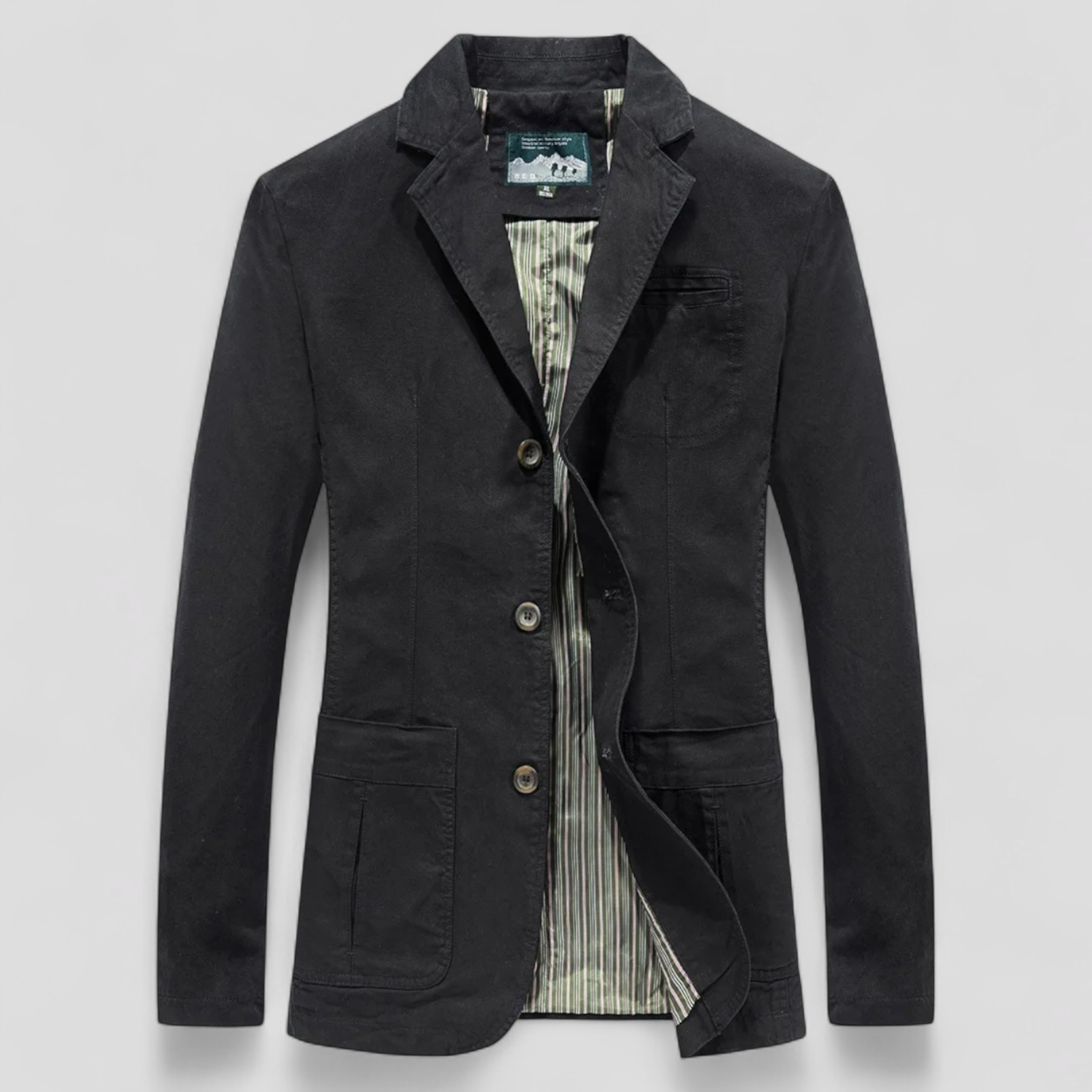 Ricardo | Giacca in cotone da uomo - Eleganza versatile per la primavera e l'autunno - nero - coat men coats Jackets & Coats - Concept Palermo