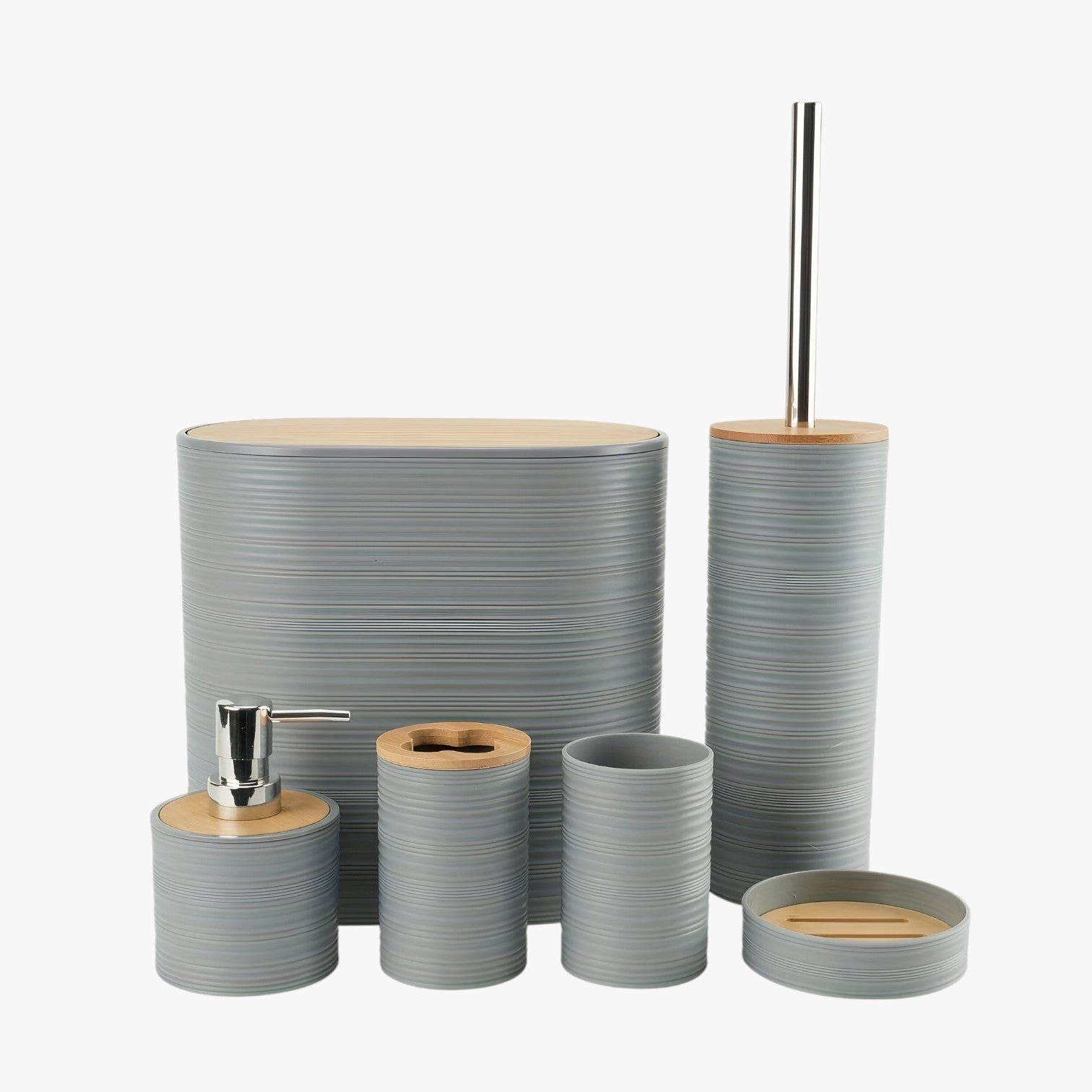 Elodie | Set completo da bagno 6 pezzi – Elegante e organizzato - grigio - bathroom - Concept Palermo