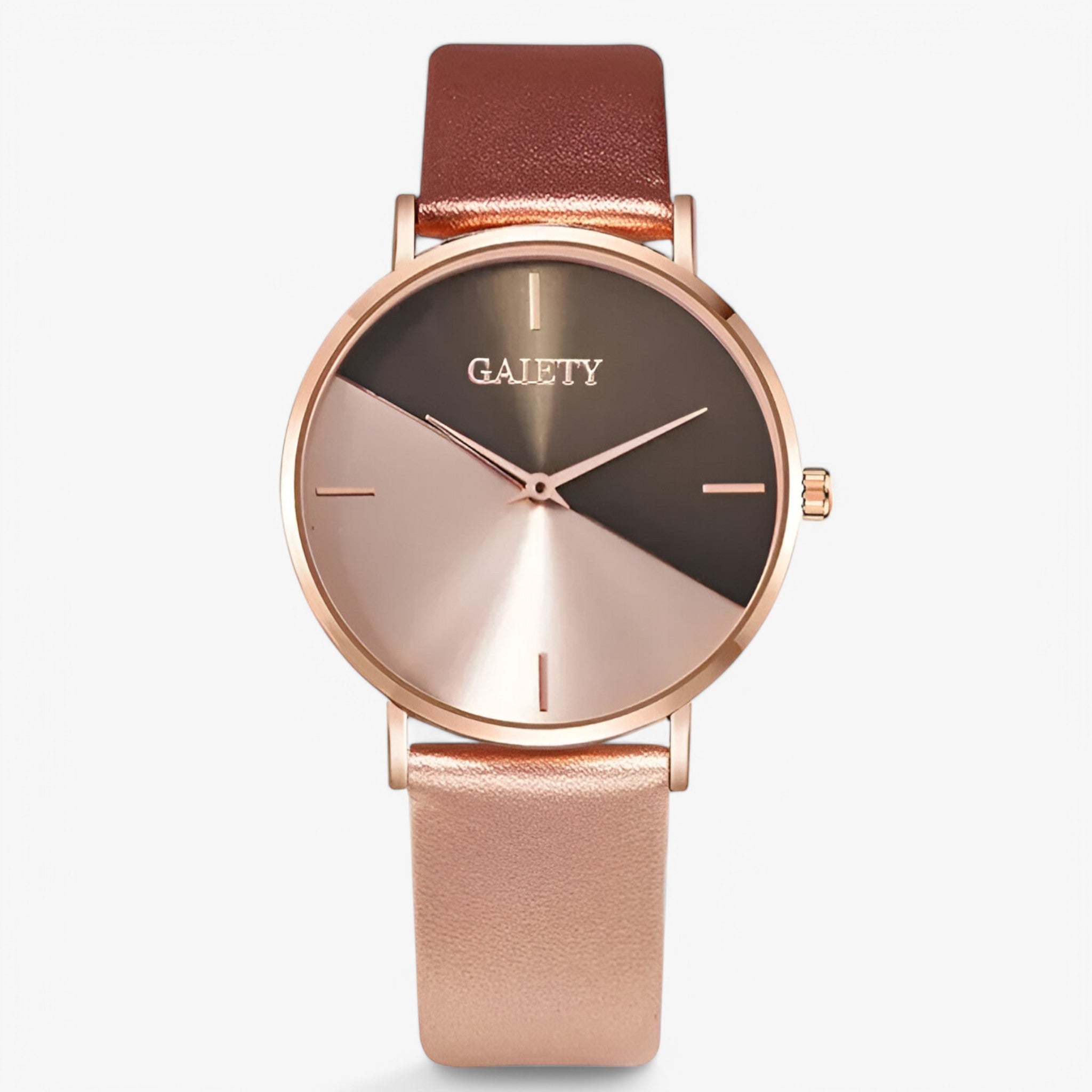 Esme | Orologio bicolore elegante con bracciale - Marrone - female watch watch for women - Concept Palermo