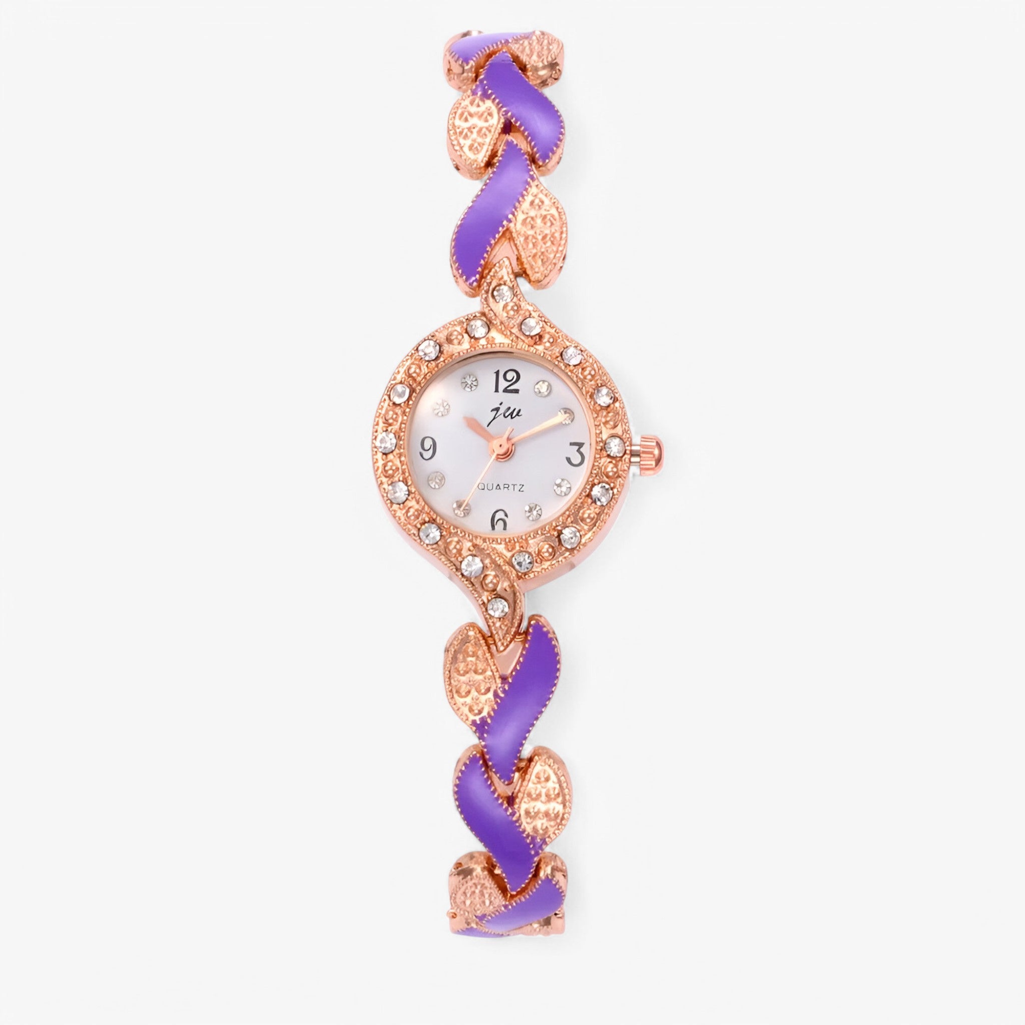 Junifer | Orologio da donna in acciaio con strass e movimento al quarzo - Viola - - Concept Palermo