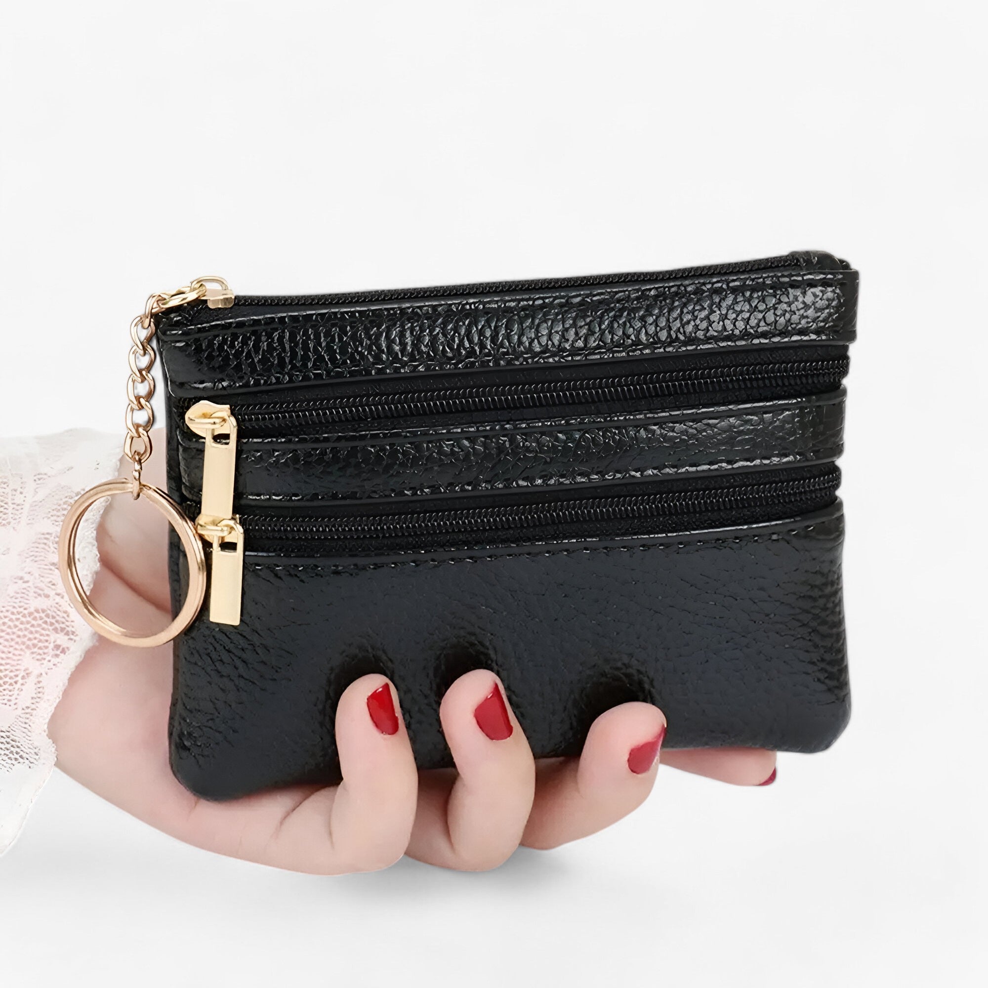 Jackie | Portafoglio Donna 3 Zip – Stile e Praticità - nero - wallet womens wallet - Concept Palermo