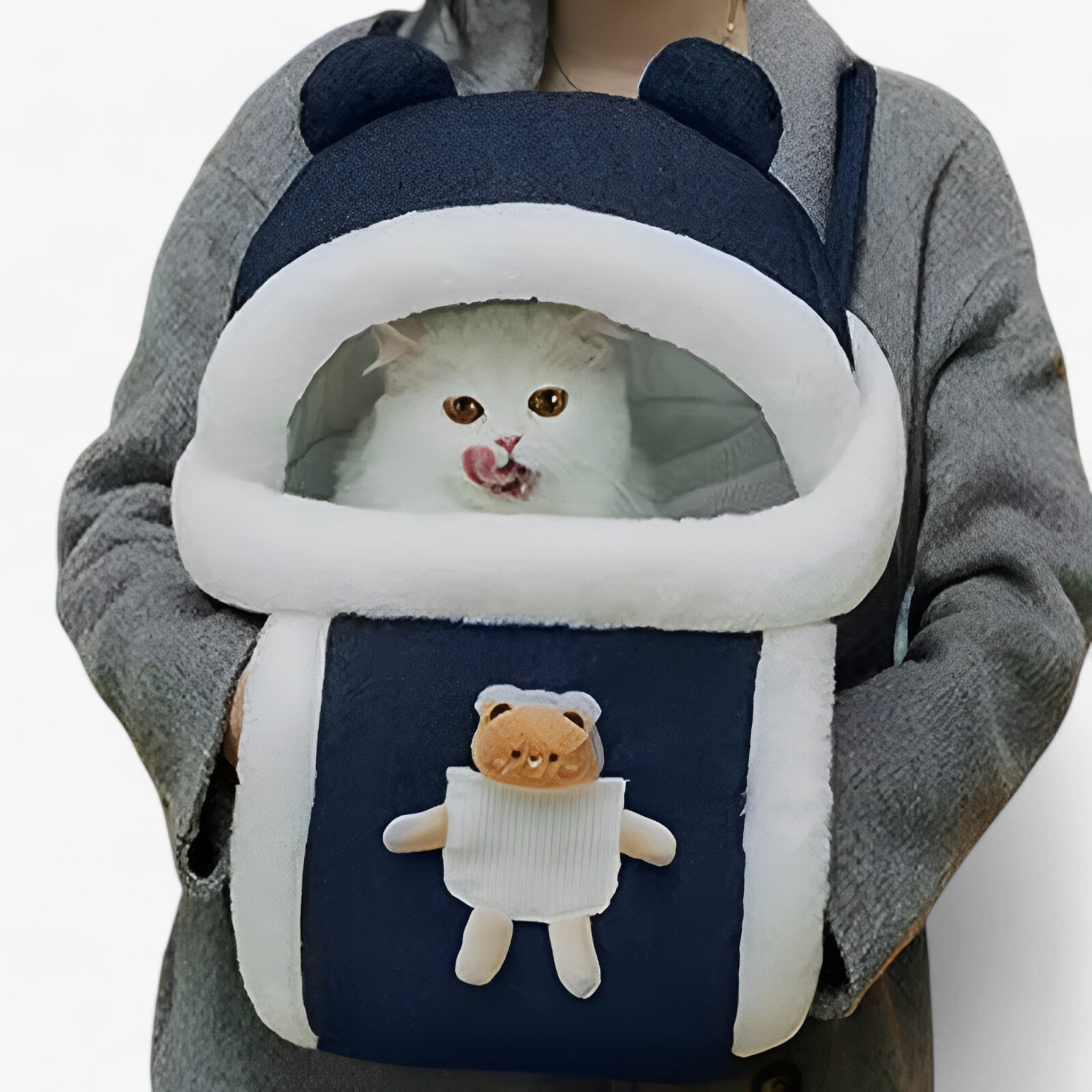 Milo | Borsa per gatti in peluche caldo - Comoda e sicura per viaggiare - Blu - - Concept Palermo
