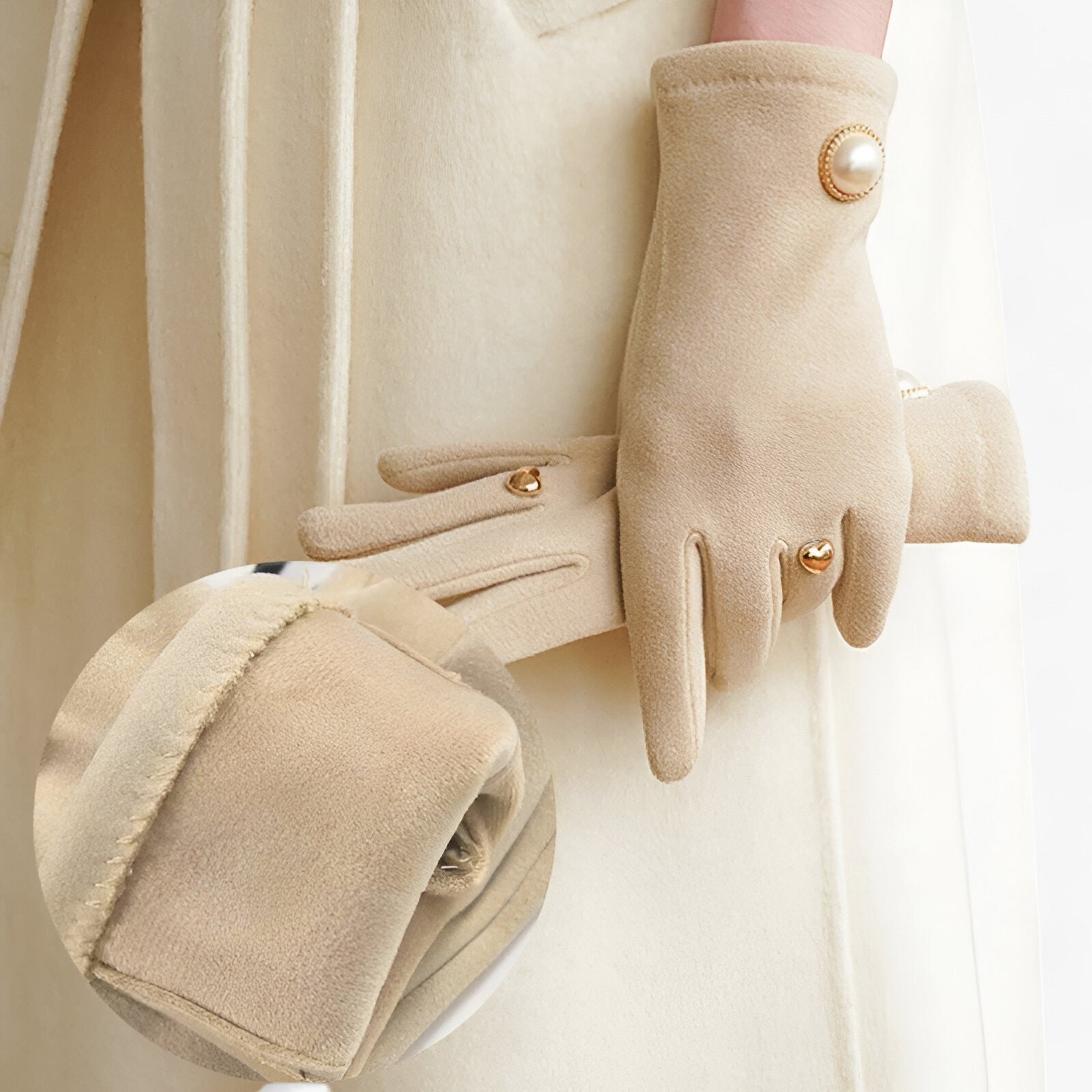 Beth | Guanti invernali - Calore e comfort touchscreen - beige - gloves winter gloves Women fashion - Concept Palermo