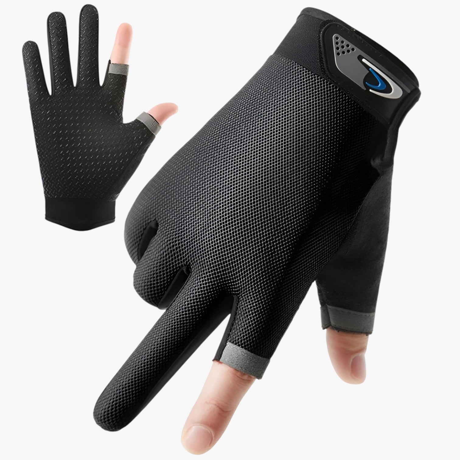 Lenard | Guanti antiscivolo con dita per il taglio per presa e comfort - Nero - gloves mens accessory - Concept Palermo