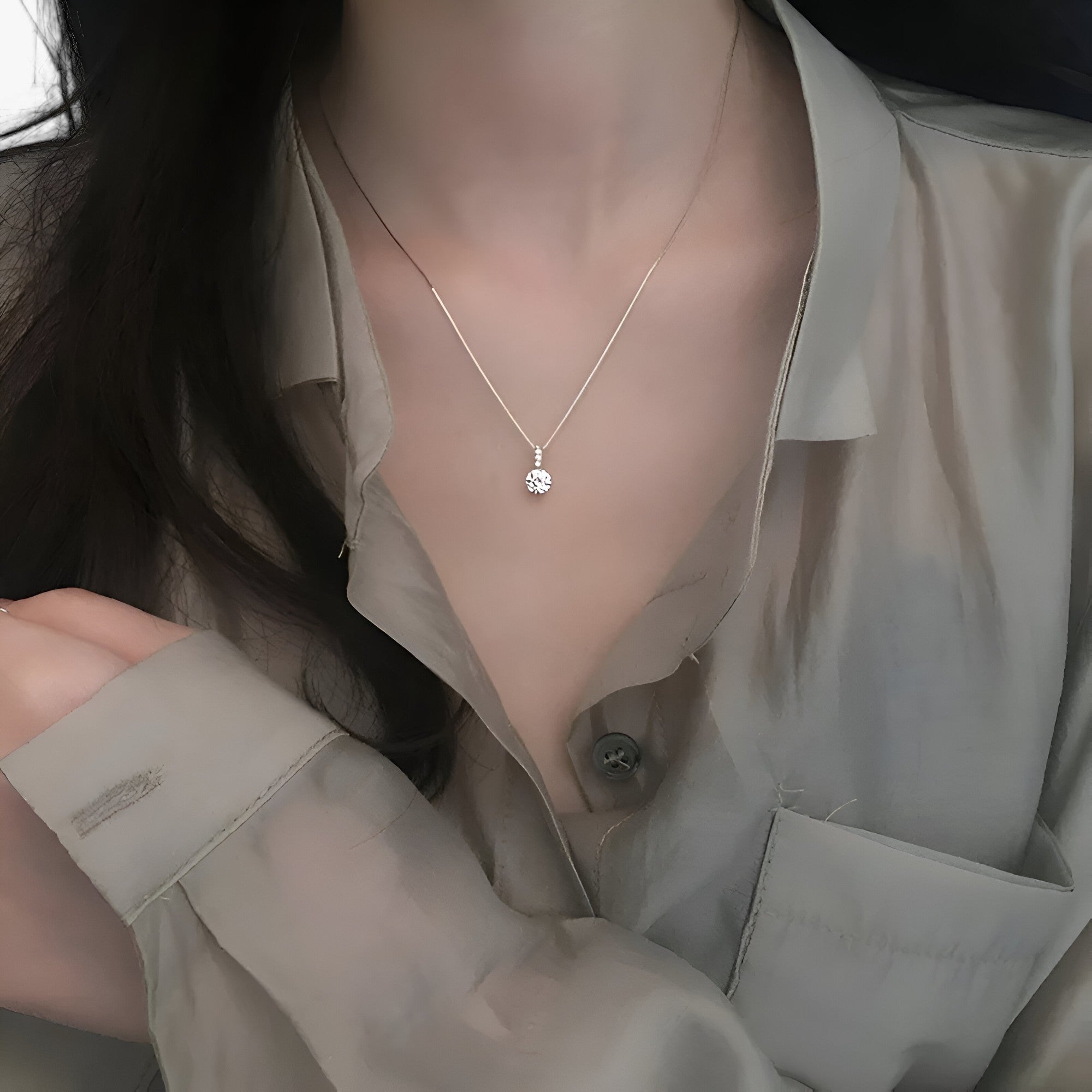 Jane| Collana placcata in argento con zirconia - elegante charme minimalista - - NECKLACES Necklaces for Women WOMEN - Concept Palermo