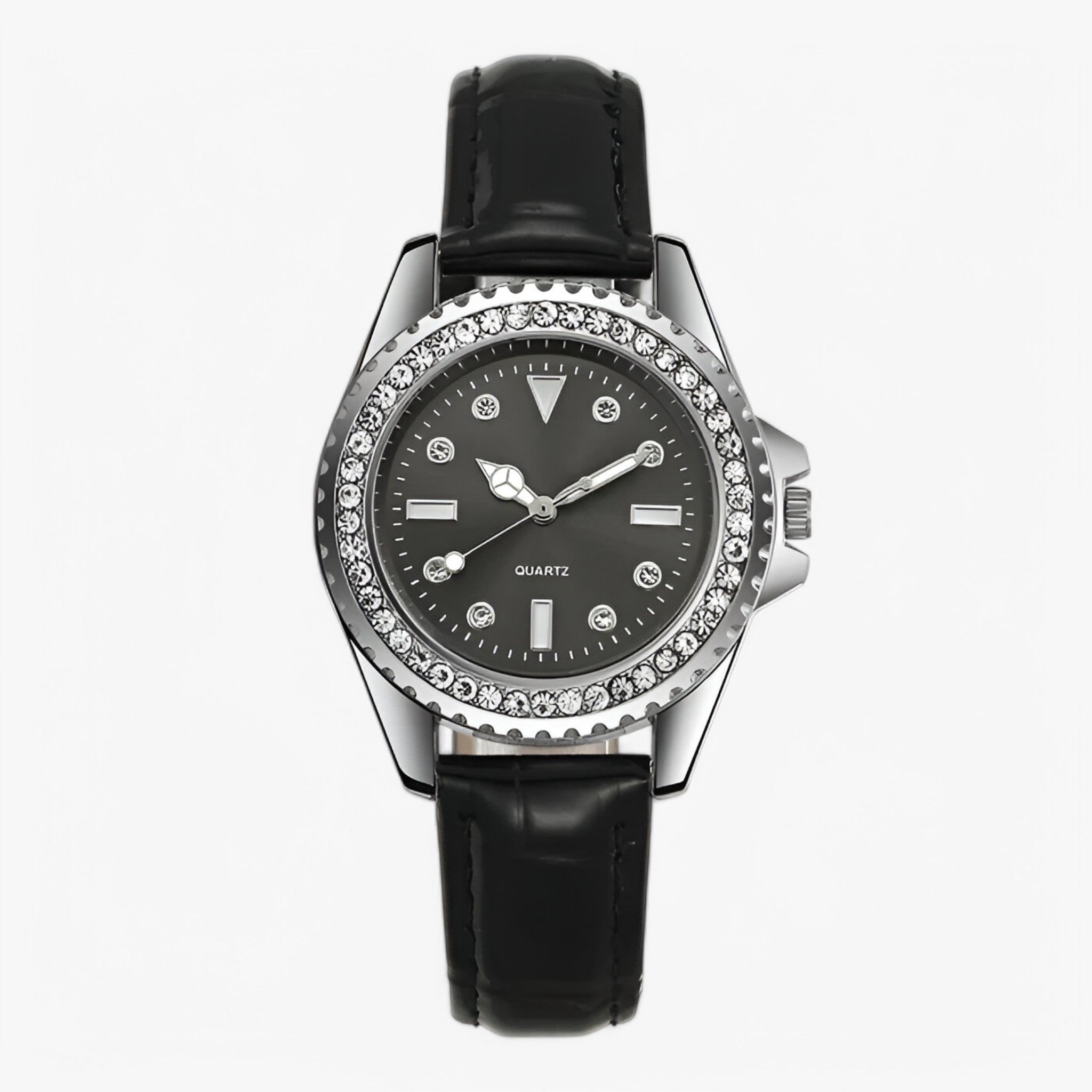 Dalia | Orologio da donna in pelle verde con quadrante decorato e movimento al quarzo - Nera - female watch watch for women - Concept Palermo