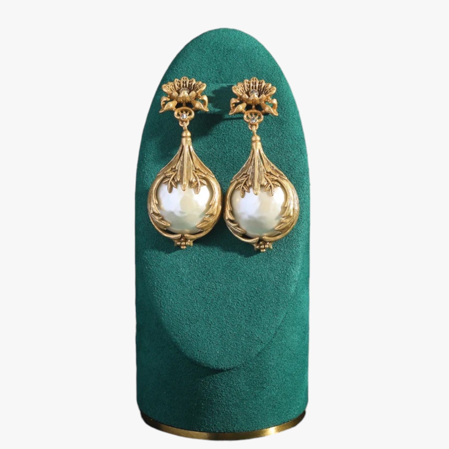 Zaria | Orecchini Pendenti Vintage con Perle Eleganza Floreale in Oro Antico - - EARRINGS Earrings for Women Girls New Fashion Earrings womens earring - Concept Palermo
