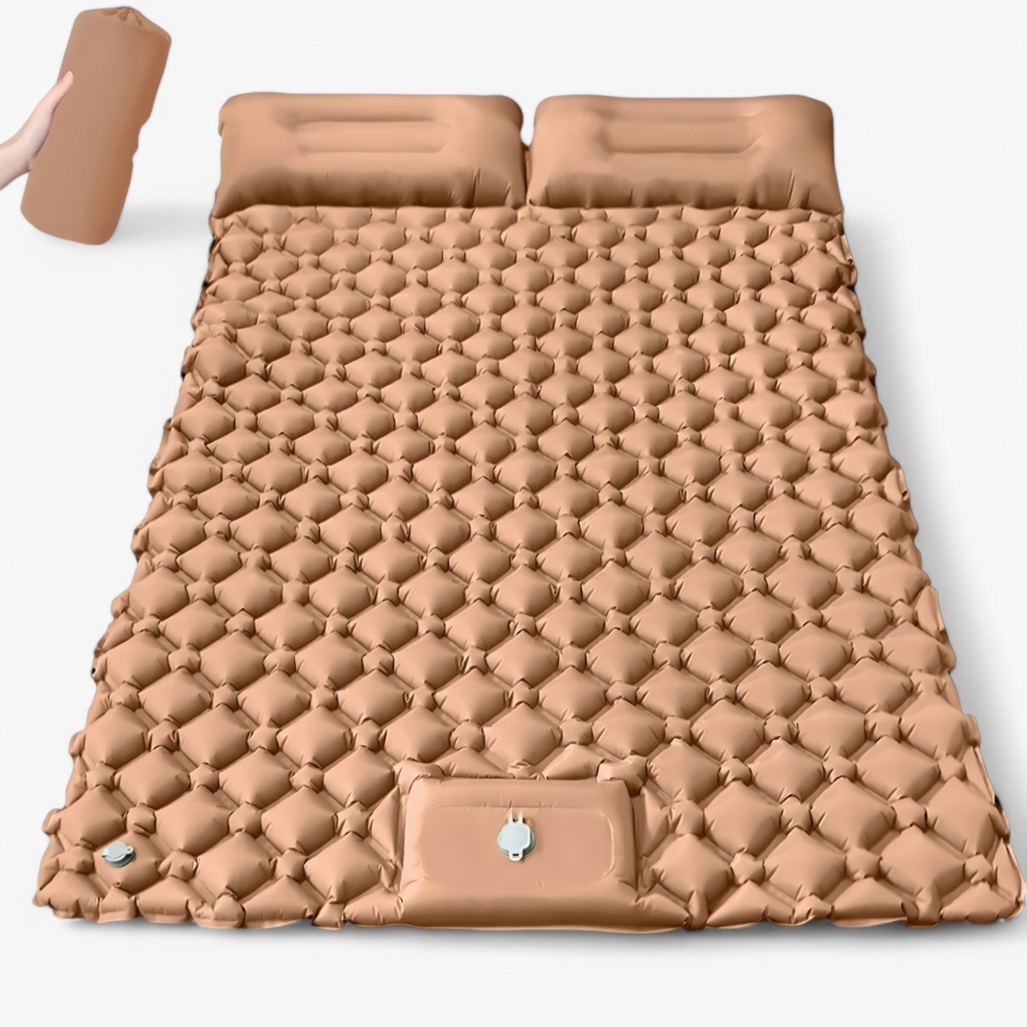 Materasso gonfiabile doppio per uso esterno – Extra largo e ultraleggero - Giallo desertico - double inflatable mattress inflatable mattress outdoor mattress - Concept Palermo