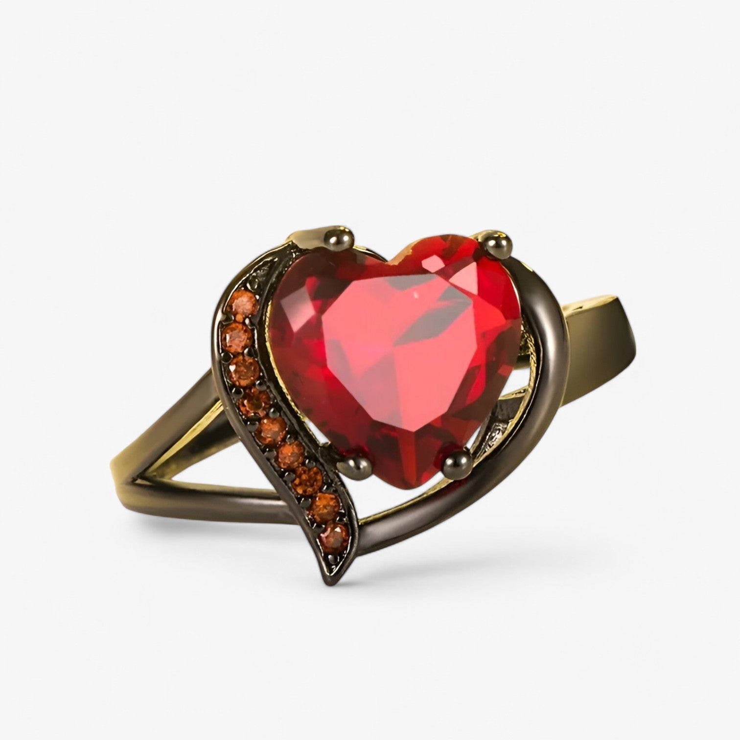 Lyra e Aidan | Set di anelli d'amore celtici con pietra a forma di cuore - - couple ring Gift Gifts for women Rings - Concept Palermo