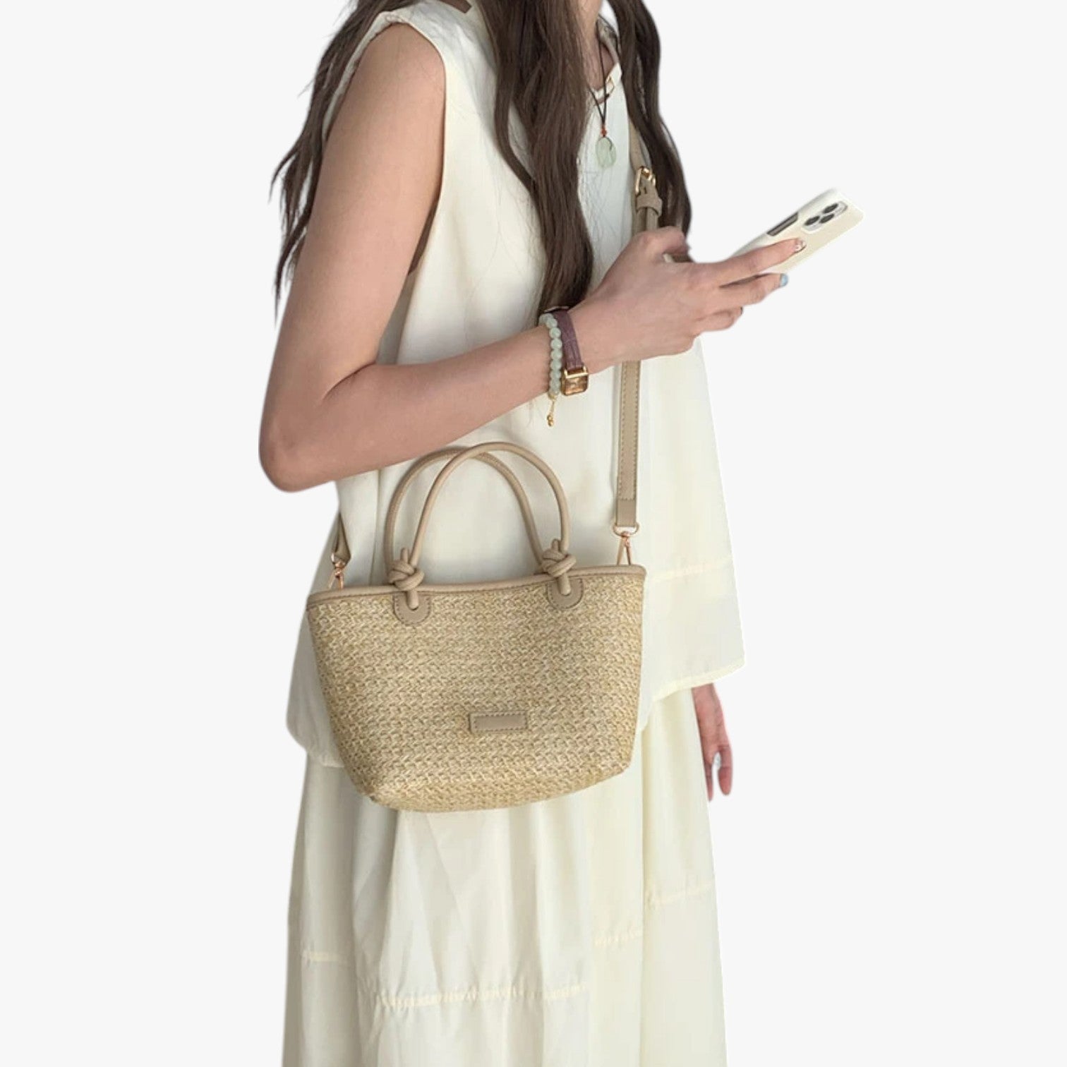 Autumn | Borsa Estiva in Paglia Leggera, Chic e Pronta per la Spiaggia - Apricot - bag Bags handbags women bag women bags Women's handbags - Concept Palermo