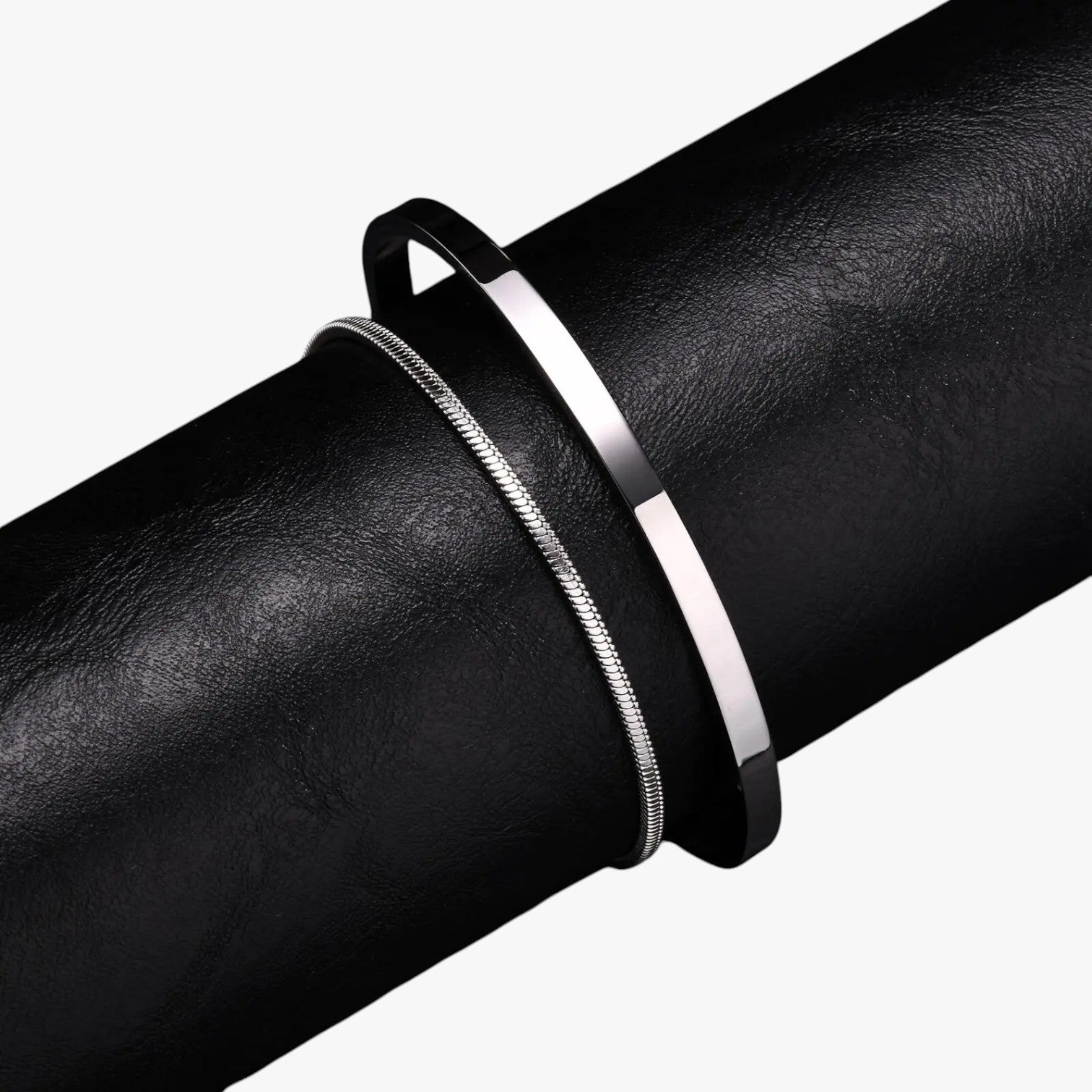 Philip | Set Bracciali Uomo in Acciaio con Dettagli Neri - - BRACELET bracelet for men BRACELETS mens bracelet - Concept Palermo