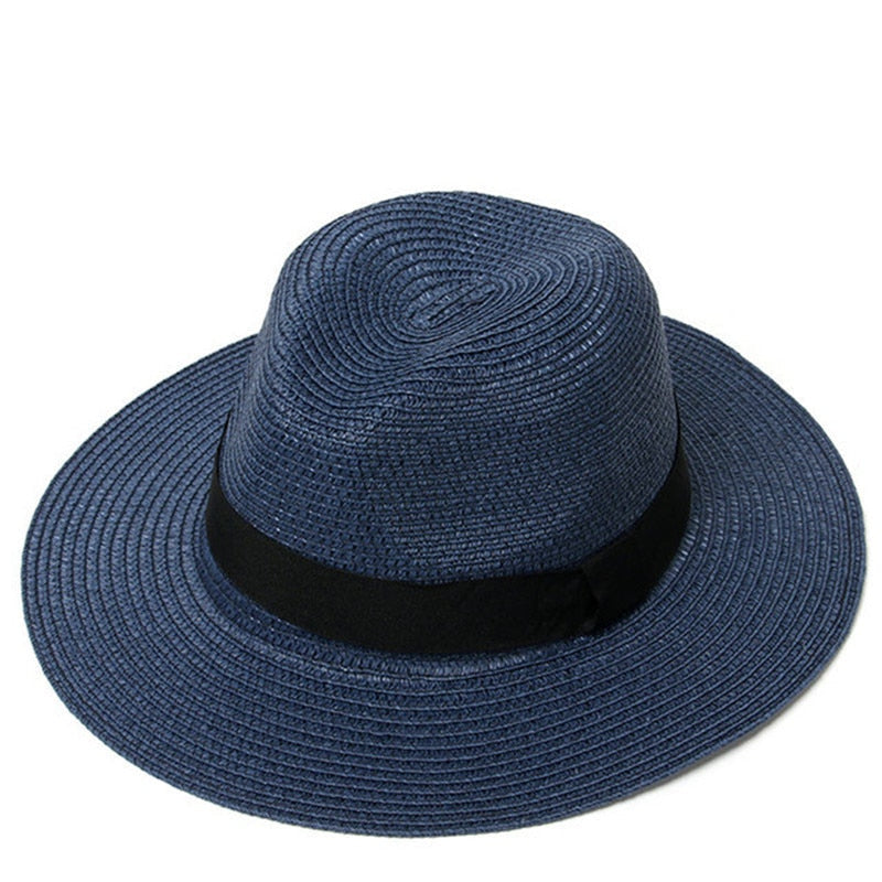 Cappello di paglia panamense - Blu navy - hat Hat for girls Sun Hats women hat - Concept Palermo
