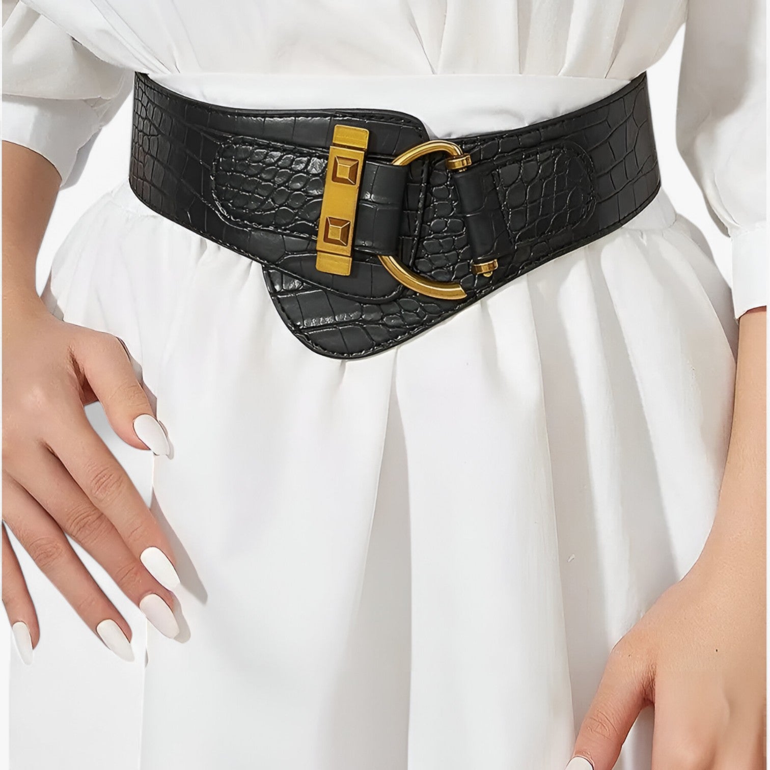 Eloise | Cintura Elasticizzata Beige con Chiusura a Bottone – Stile Quotidiano Senza Sforzo - - Belts waist belt for women women belt genuin leather - Concept Palermo