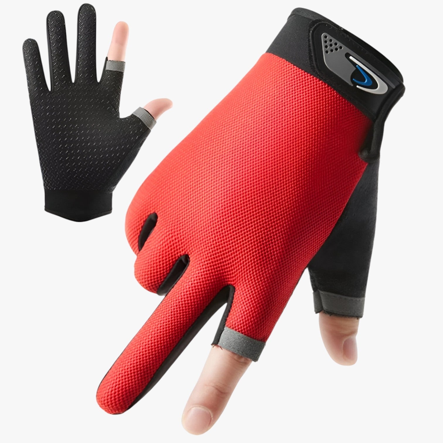 Lenard | Guanti antiscivolo con dita per il taglio per presa e comfort - Rosso - gloves mens accessory - Concept Palermo
