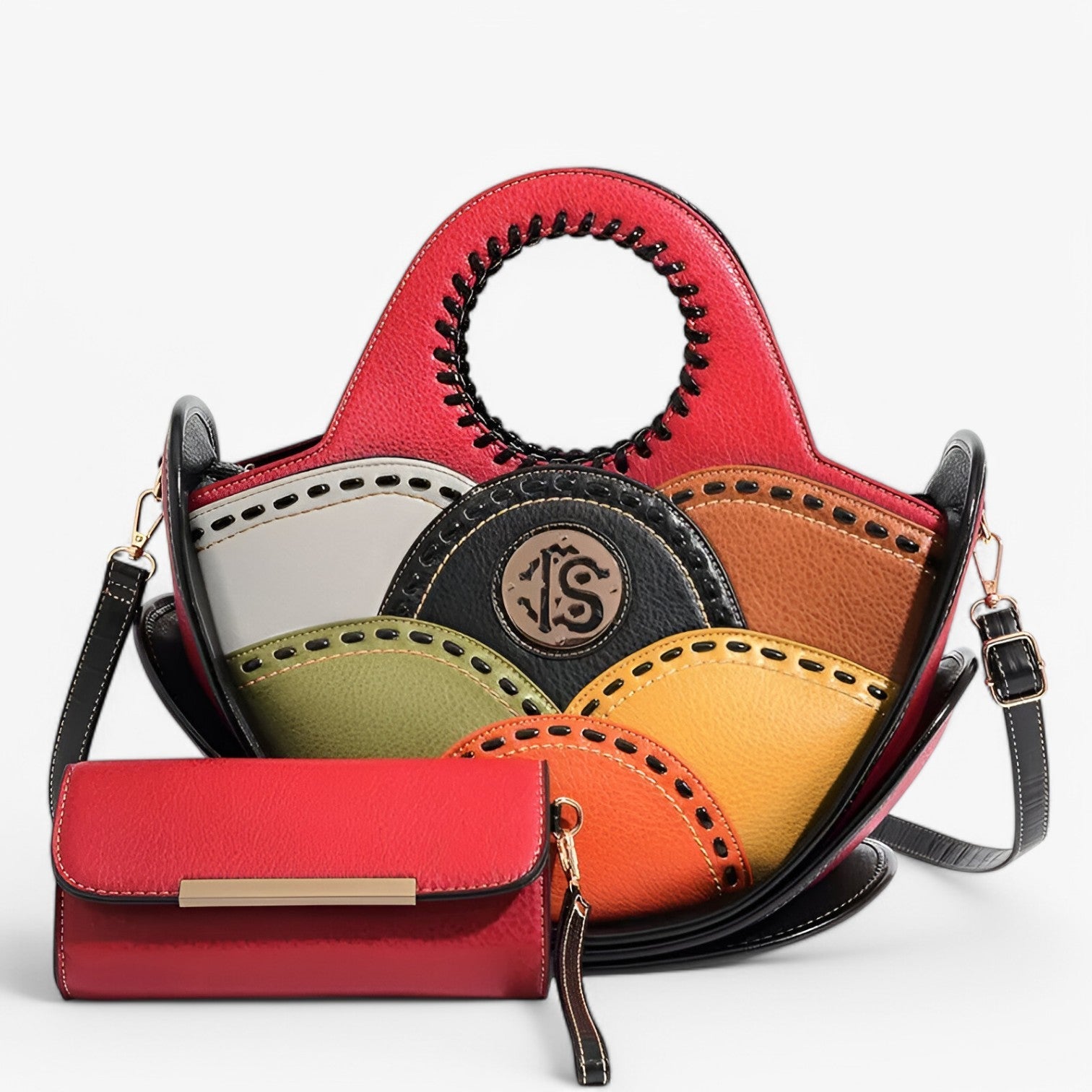 Valeria | Grande Borsa a Spalla in Pelle con Ampi Scomparti - Rosso - Shoulder Bags Women's shoulder bag - Concept Palermo