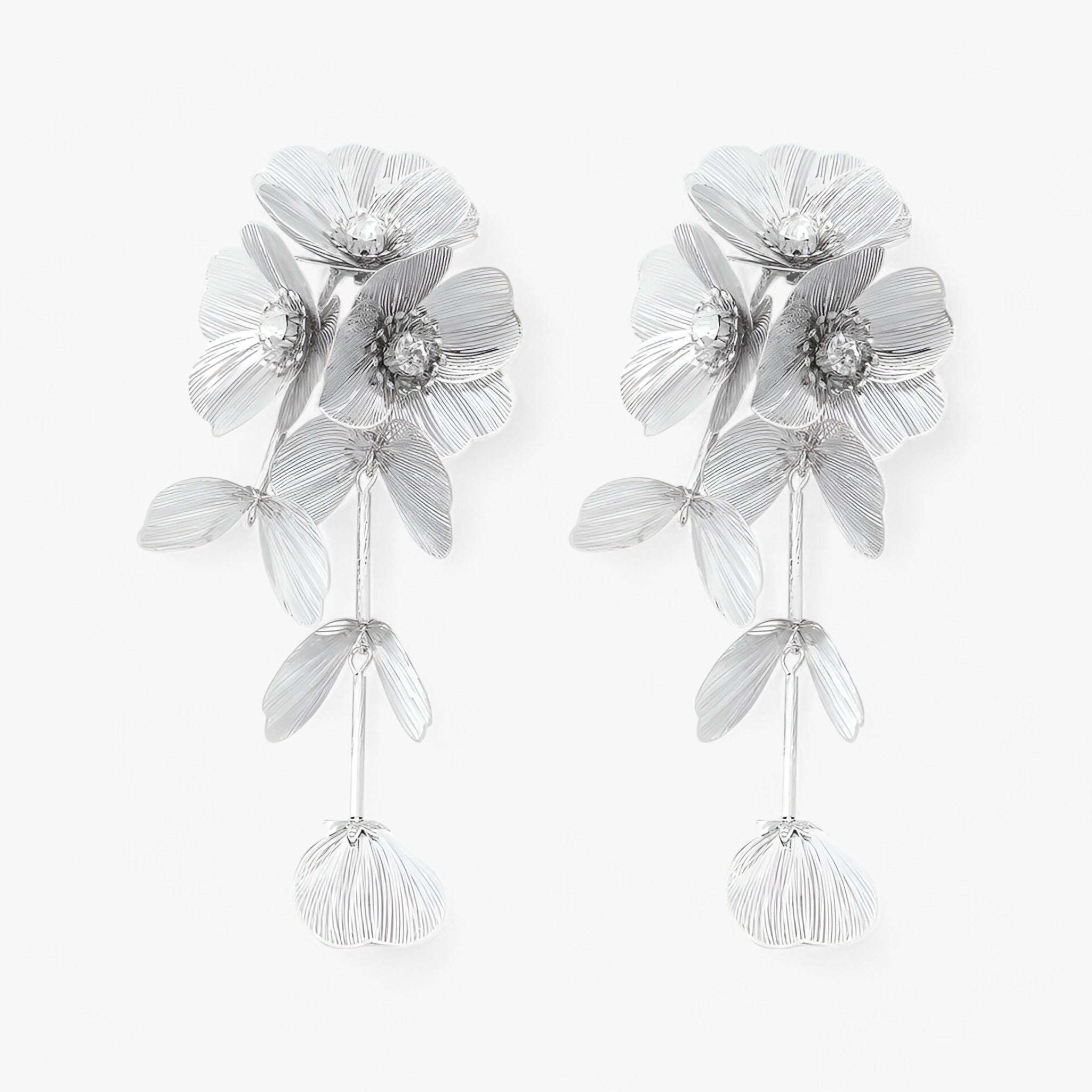 Zoë | Orecchini a Pendente Vintage Bloem – Eleganti e Unici - Argentato 3 - - Concept Palermo