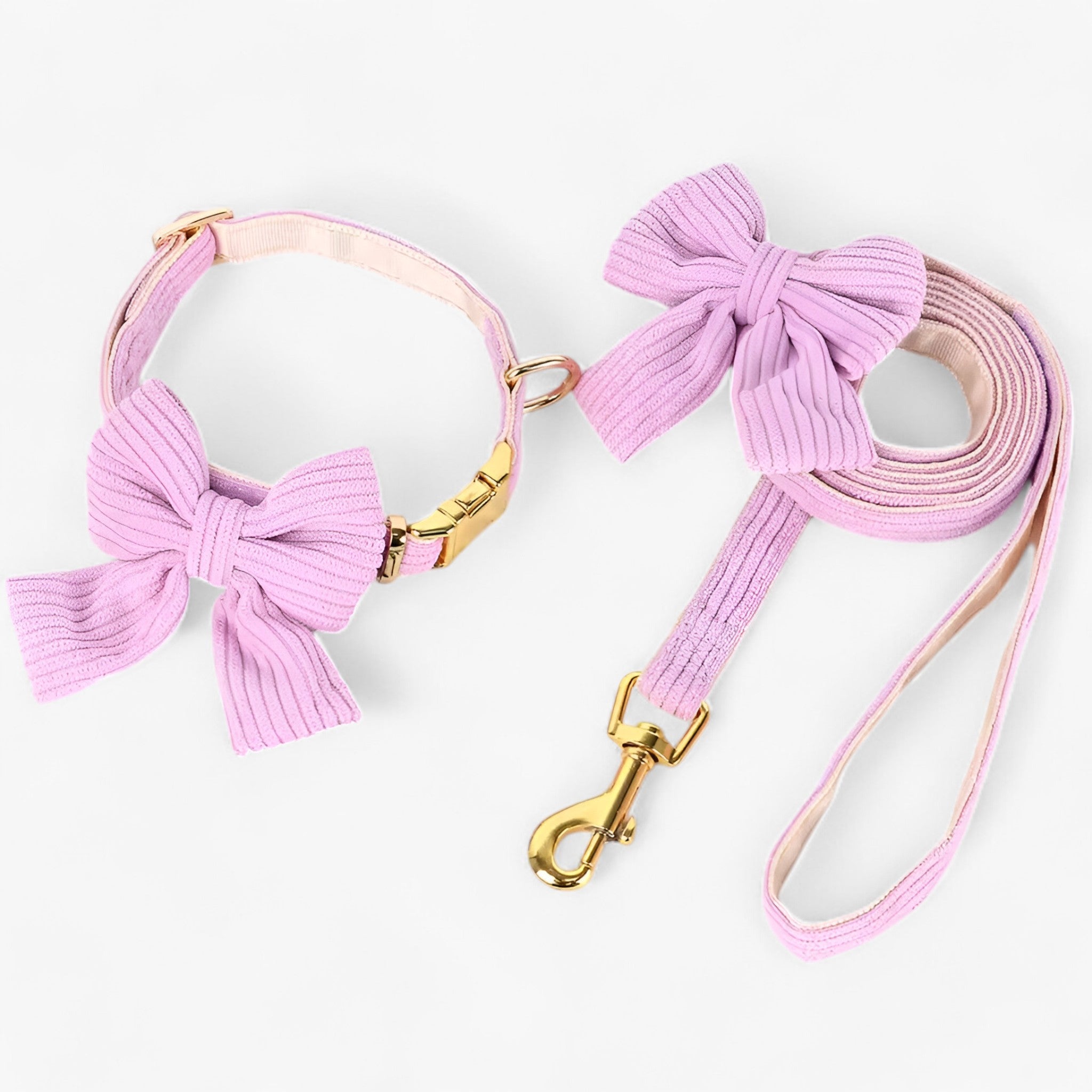 Luna | Set Collare e Guinzaglio Rosa Chiaro per Cani Piccoli e Medi - - - Concept Palermo