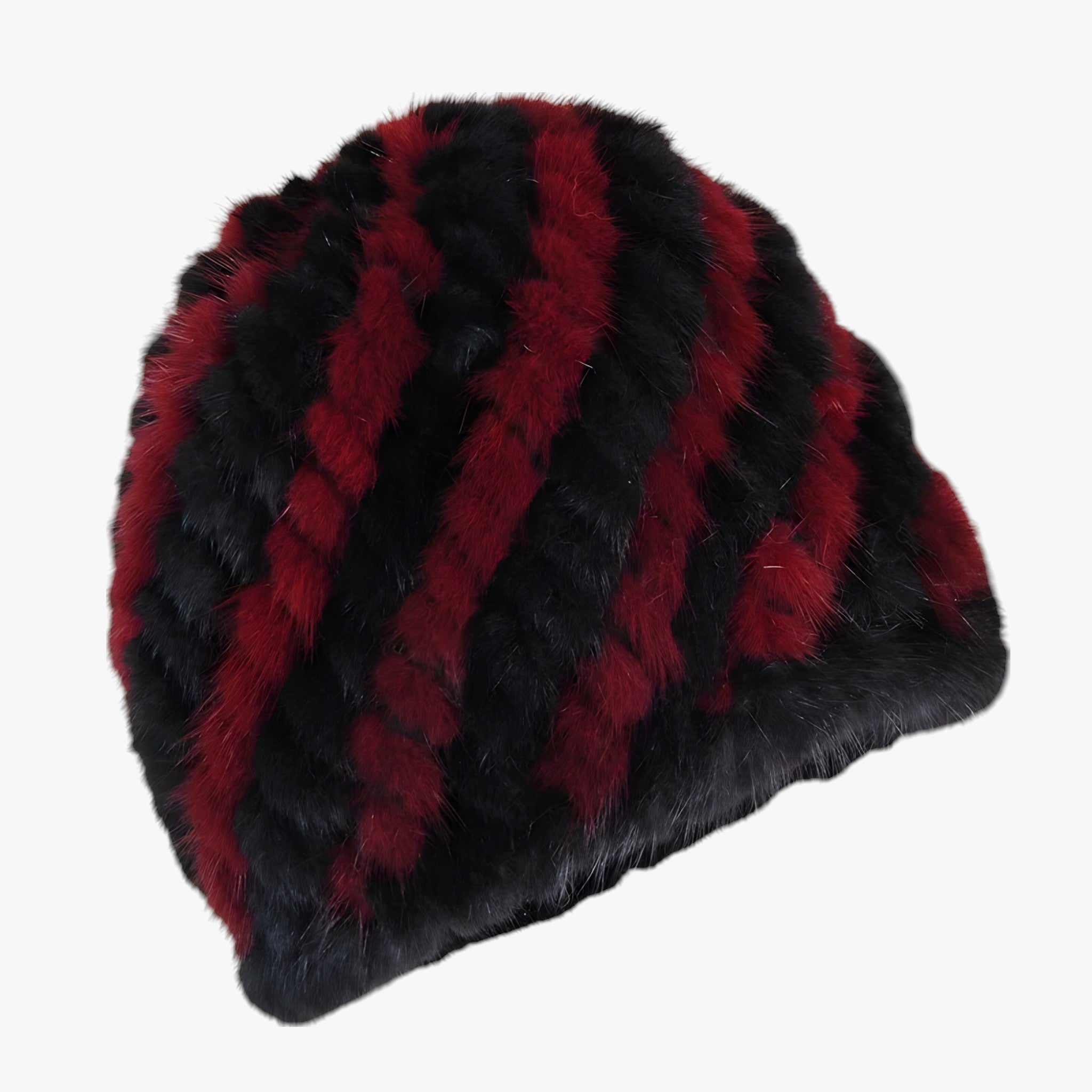 Celeste | Cappello di Pelliccia di Visone Lussuoso - Calore invernale ed Eleganza - nero bordeaux Buona elasticità - - Concept Palermo