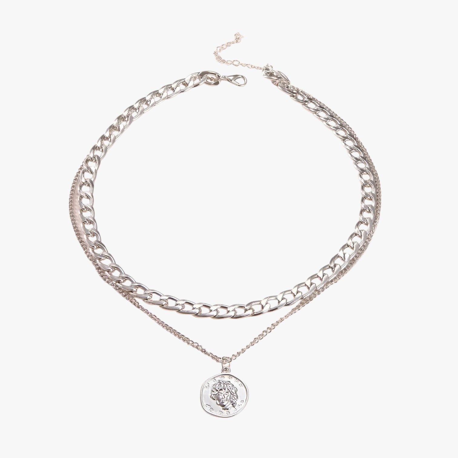 Genevieve | Collana con Monete a Più Strati - Colore argento - Necklace NECKLACES Necklaces for Women - Concept Palermo