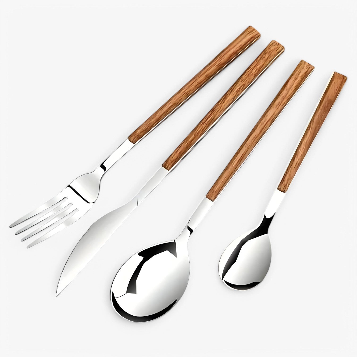 Minette | Set di Posate da 12 Pezzi – Manici in Legno, Lavabile in Lavastoviglie - - Kitchen kitchen accessory kitchen tools - Concept Palermo