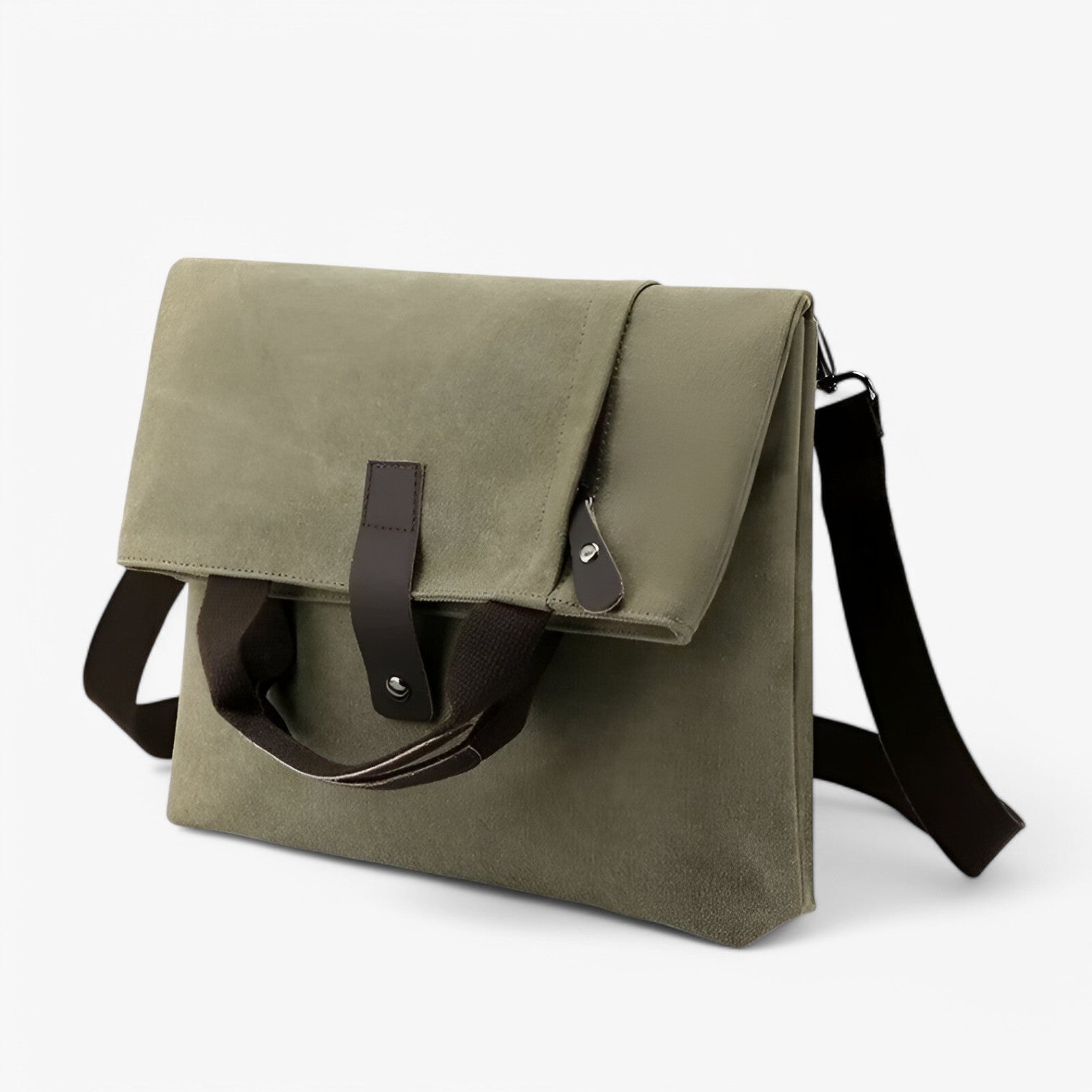 Kelvin | Elegante e versatile: Borsa a tracolla in canvas per uomini - verde militare (30cm<Max Lunghezza<50cm) - Bags handbags mens bag - Concept Palermo