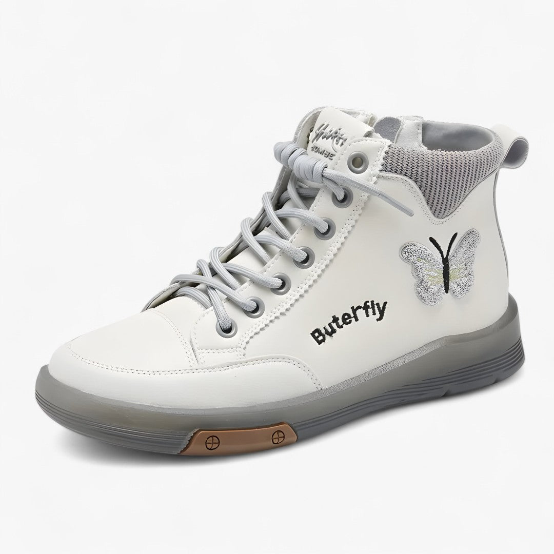 Diana | Stivaletti bianchi in vera pelle stile sneaker – Casual e raffinati per ogni giorno - Grigio - shoes for women Shoes women - Concept Palermo