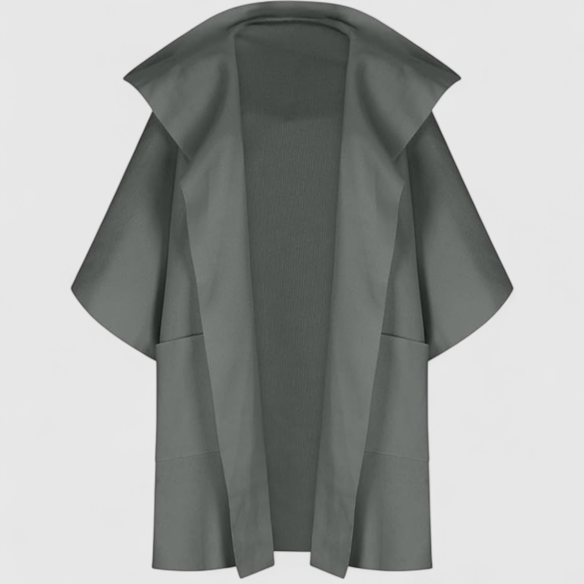 Mikte | Cappotto Donna Elegante Midi con Maniche - Verde scuro - abbigliamento casual cappotto colori vari cappotto con collo a revers cappotto cotone cappotto elegante cappotto maniche midi cappotto midi cappotto primaverile cappotto taglie grandi - Concept Palermo