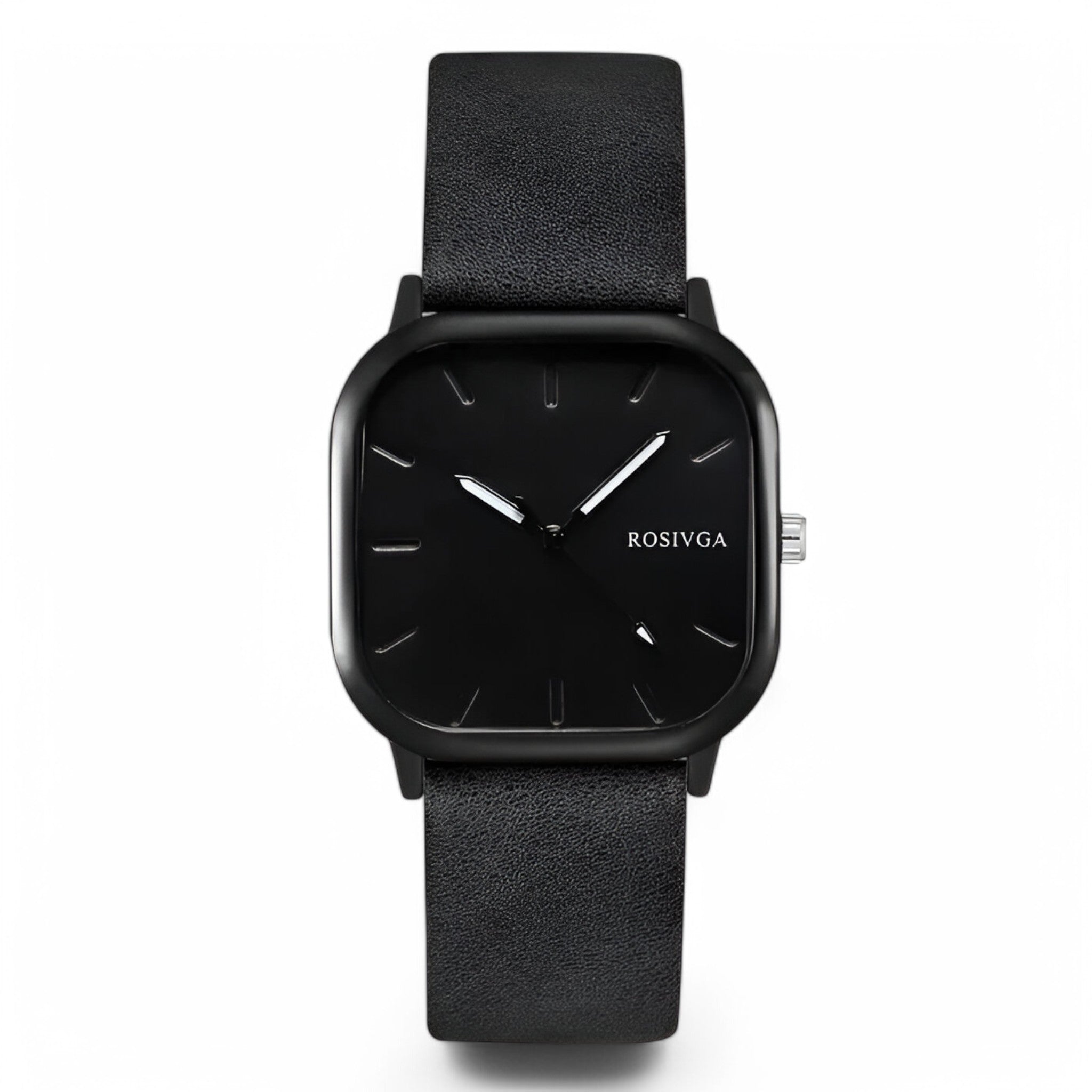 Elias | Orologio al quarzo con quadrante quadrato in pelle PU - Nero grigio - - Concept Palermo