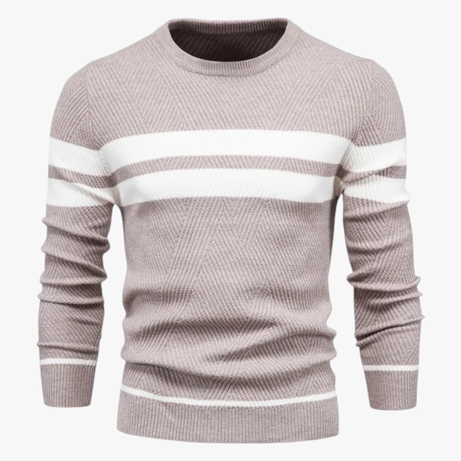 Adam | Maglione Autunnale Uomo Calore Slim con Stile Floreale Elegante - Cachi - Sweater sweater men sweaters - Concept Palermo